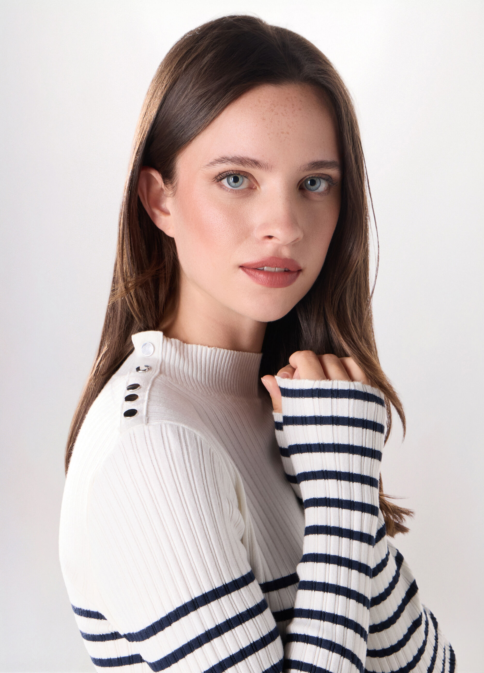 T-shirt in costina misto viscosa donna_2