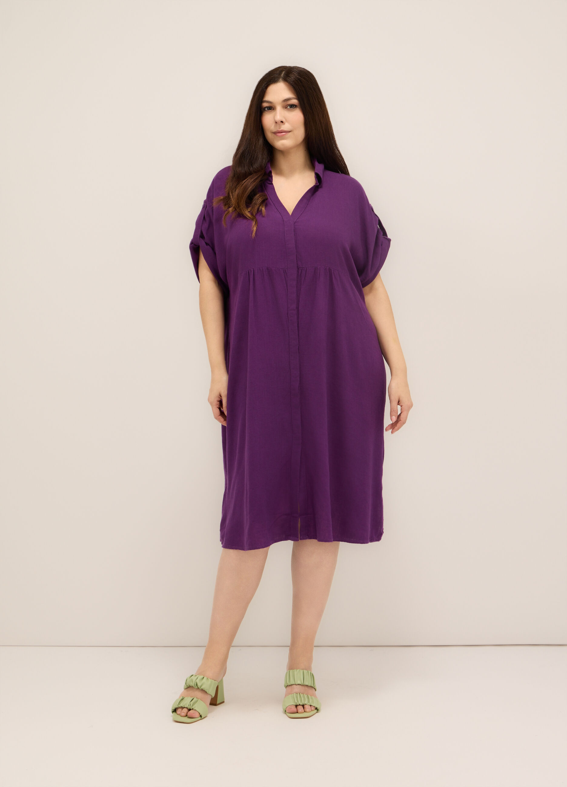 Vestito misto lino donna_0