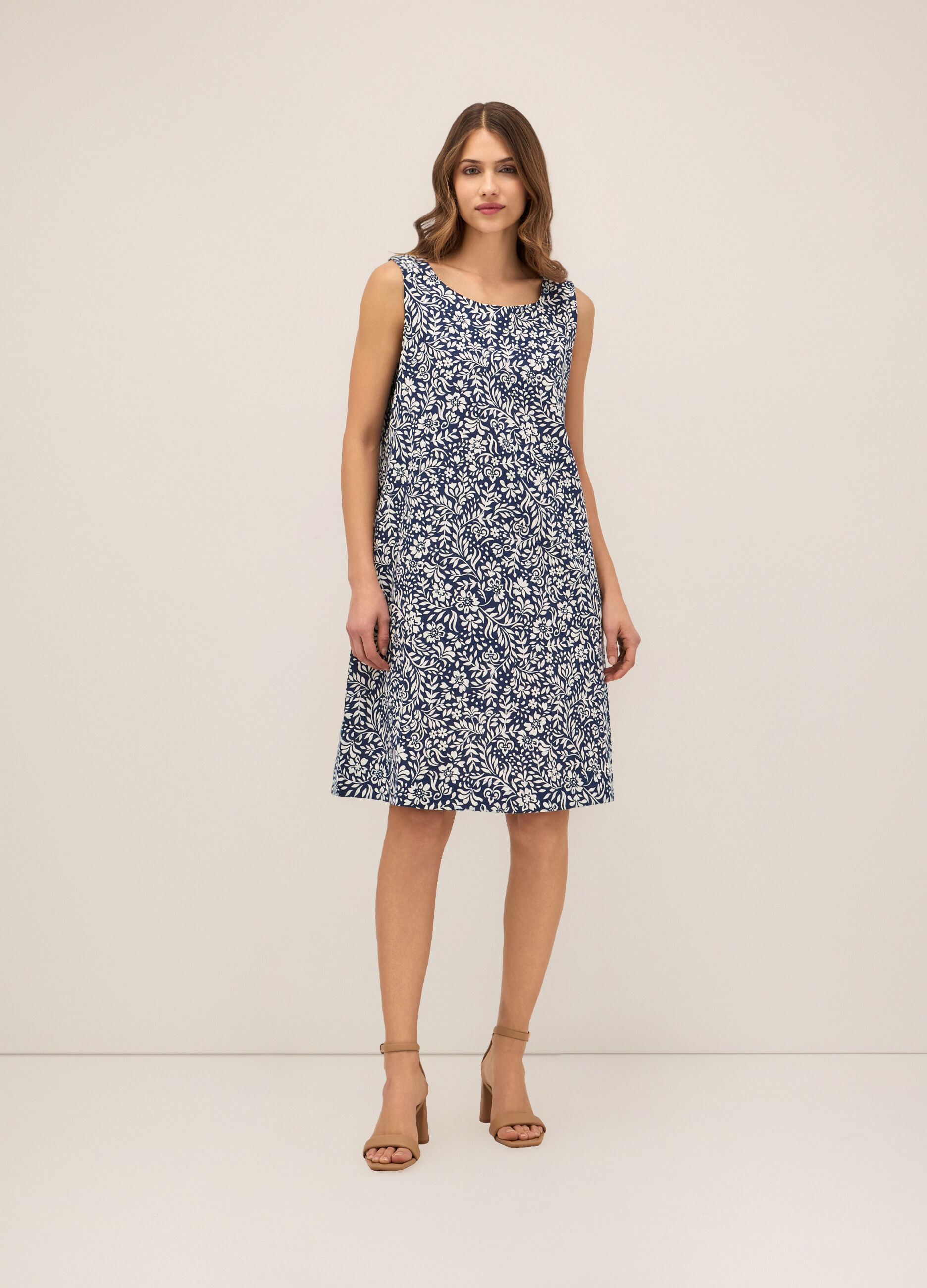 Abito corto misto lino donna_0