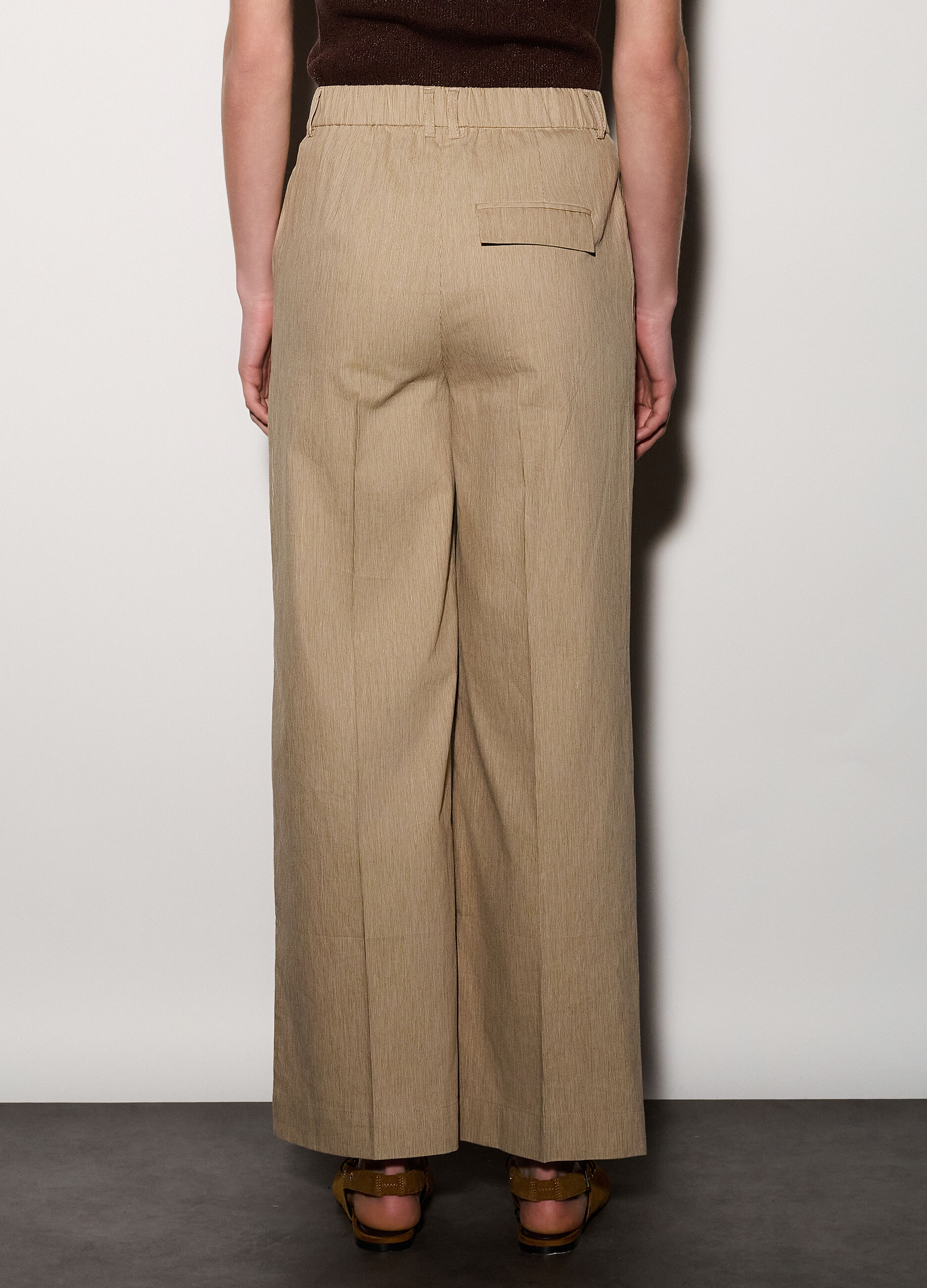 Pantaloni regular fit misto lino donna_2