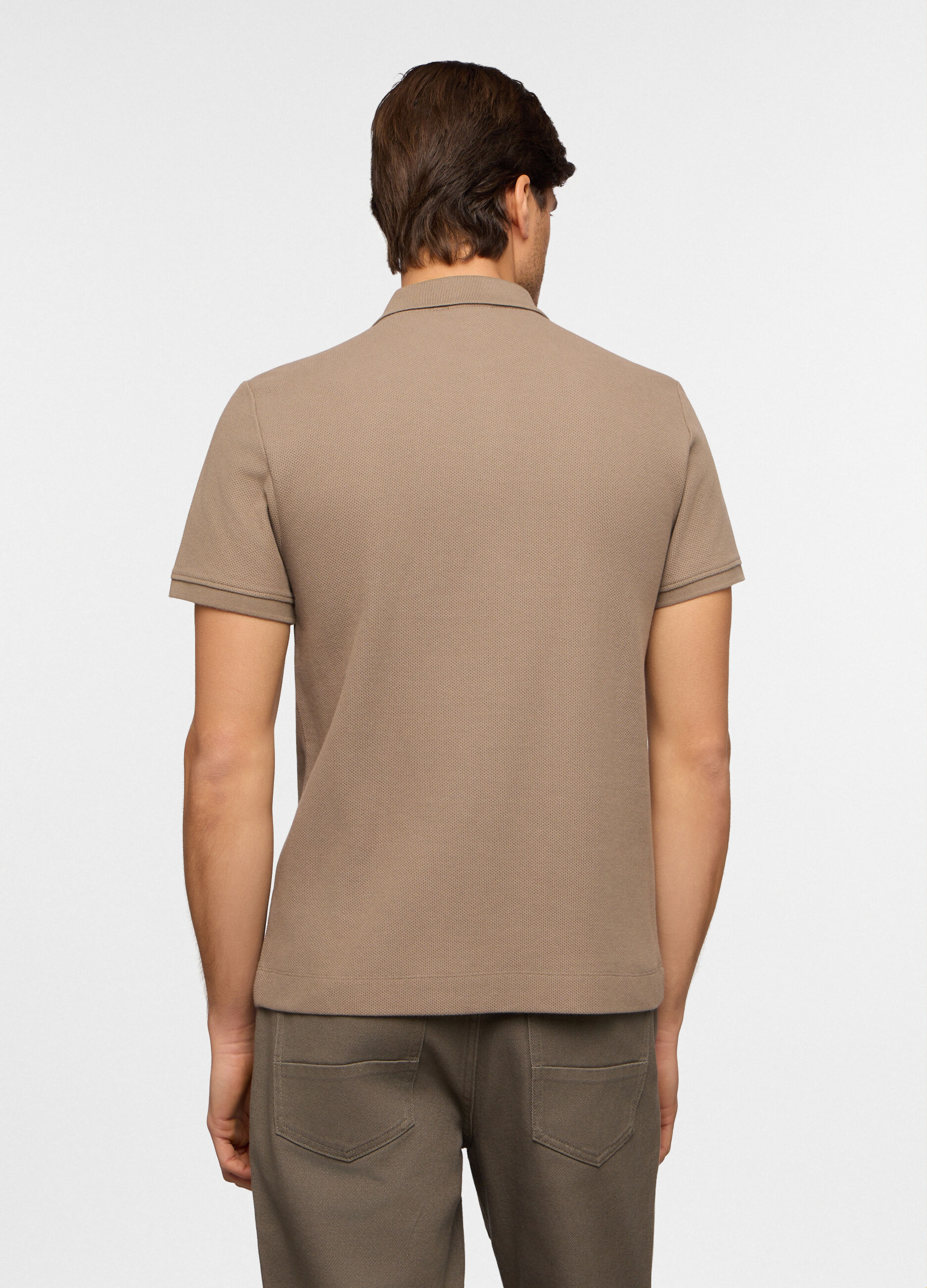 Polo maniche corte in cotone a maglia uomo_1