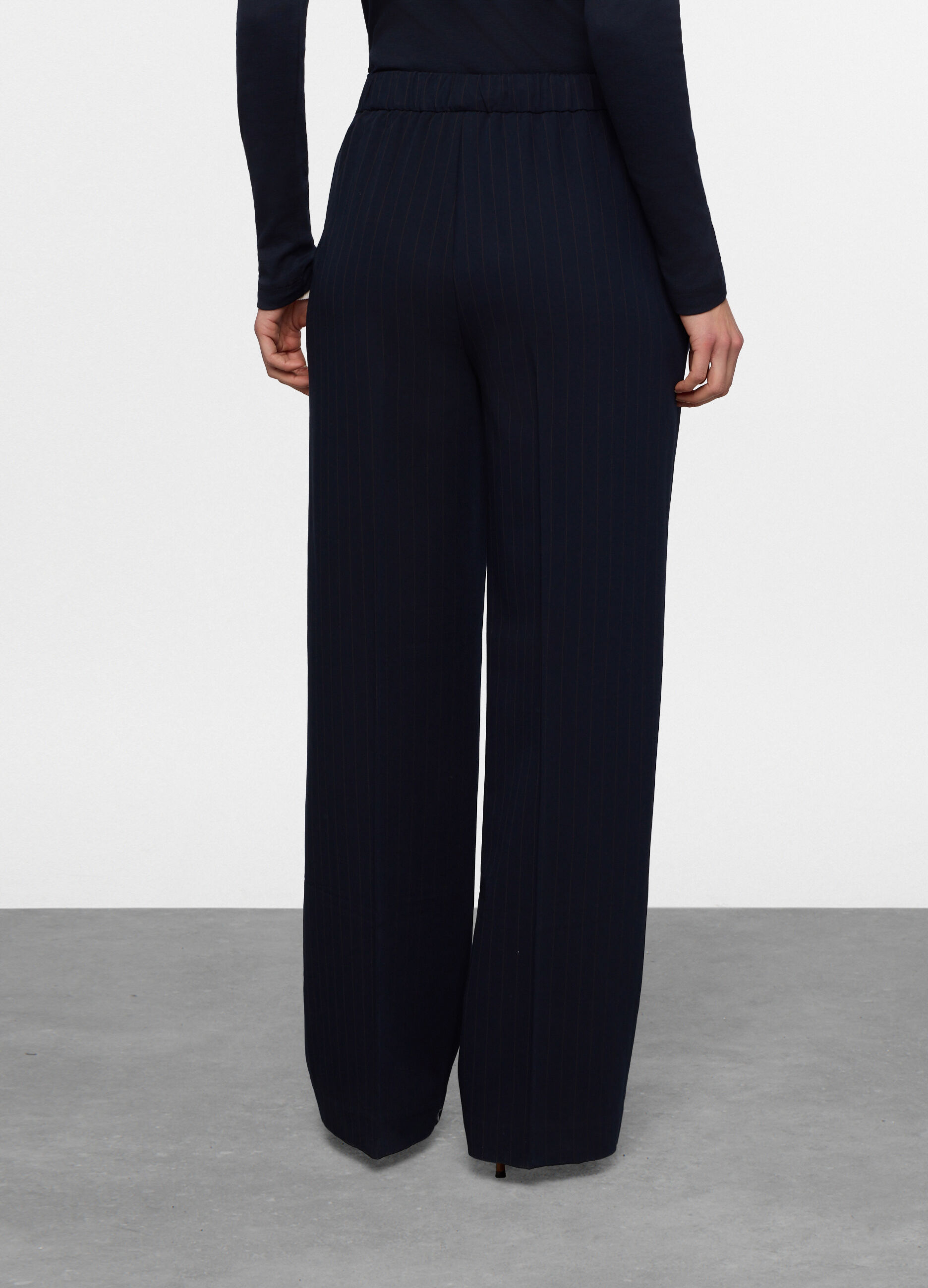 Pantaloni straight fit in poli viscosa stretch donna_1