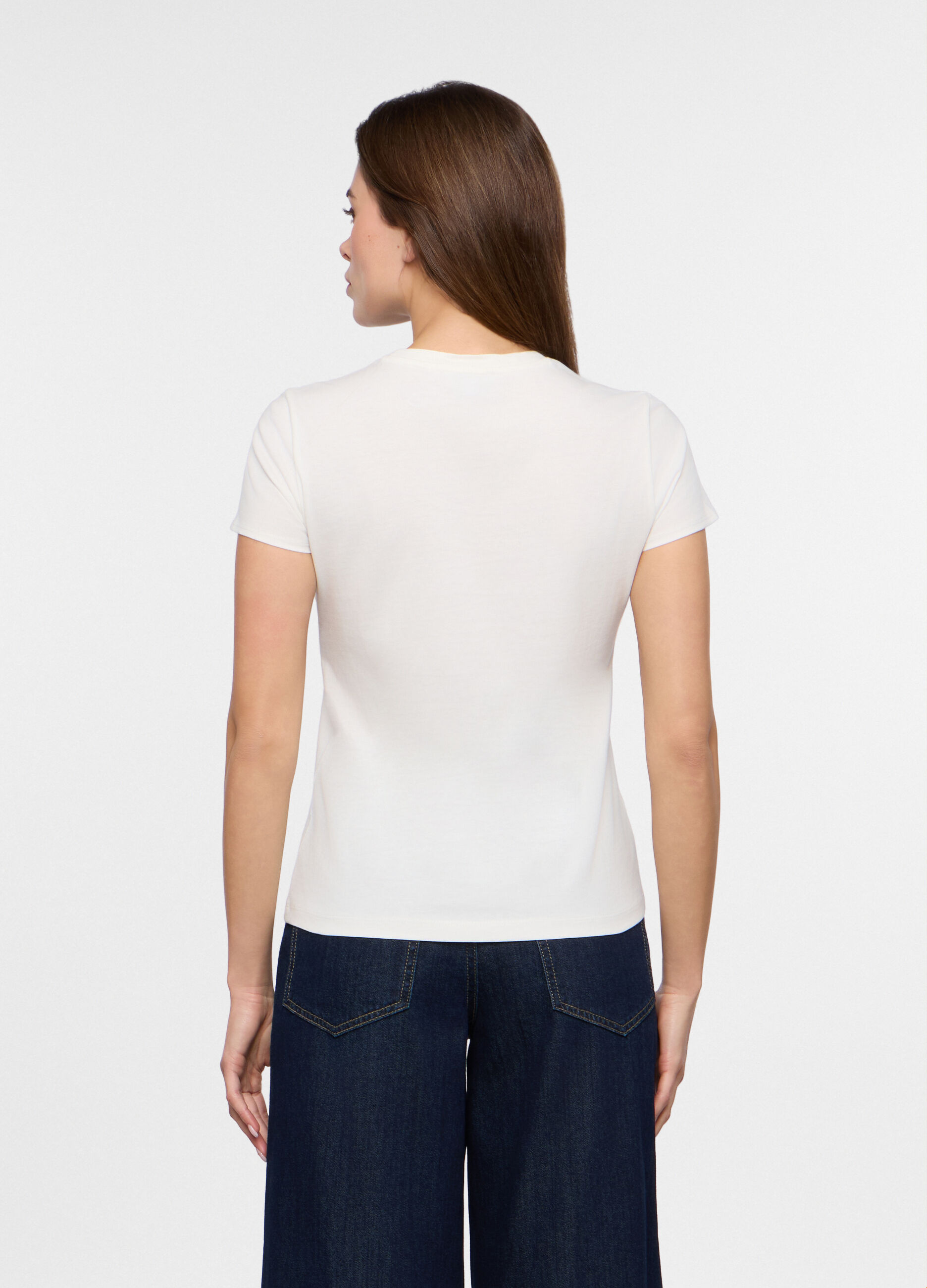 T-shirt in jersey di puro cotone donna_1