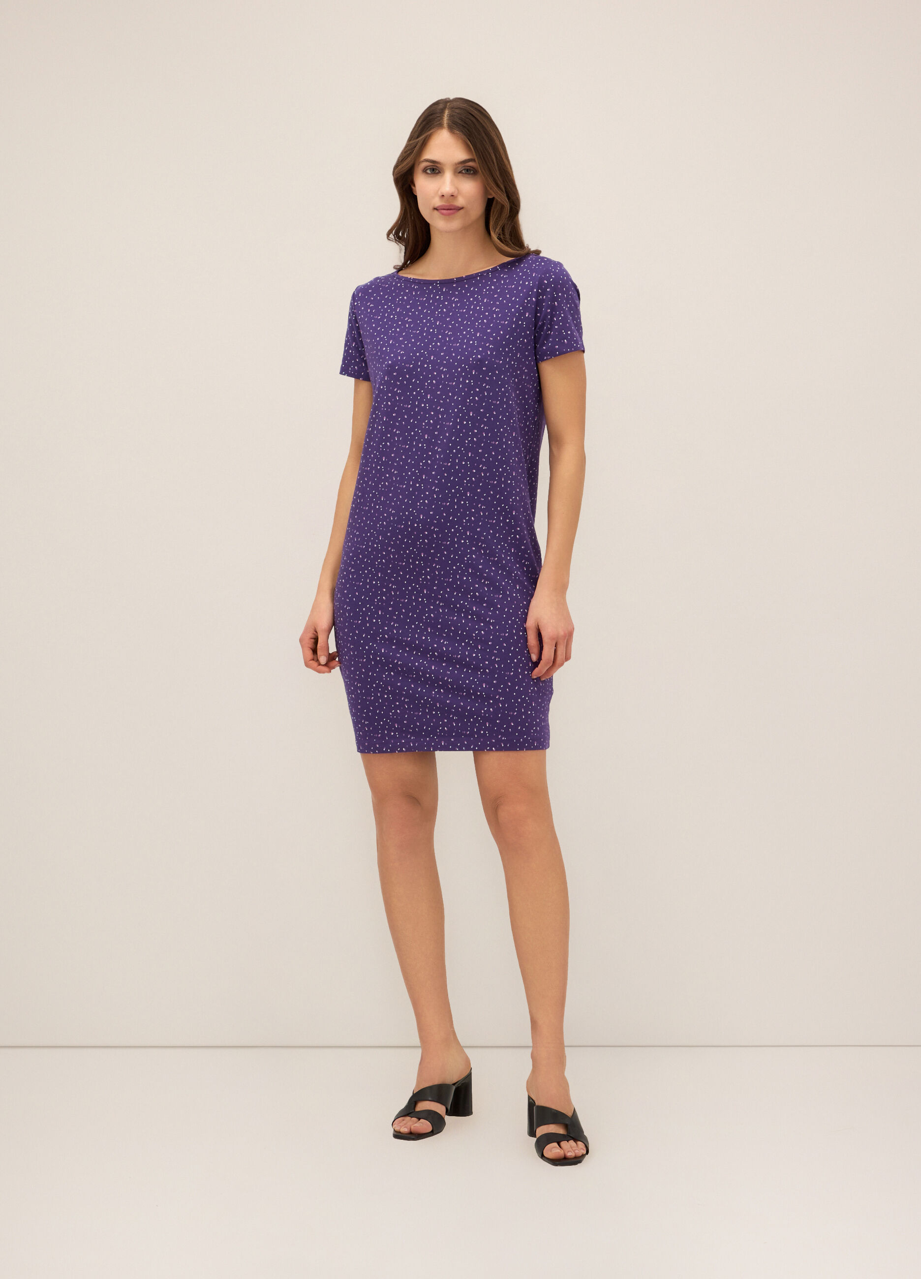 Abito corto in cotone stretch donna_0