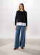 Jeans wide leg in denim di cotone donna_0