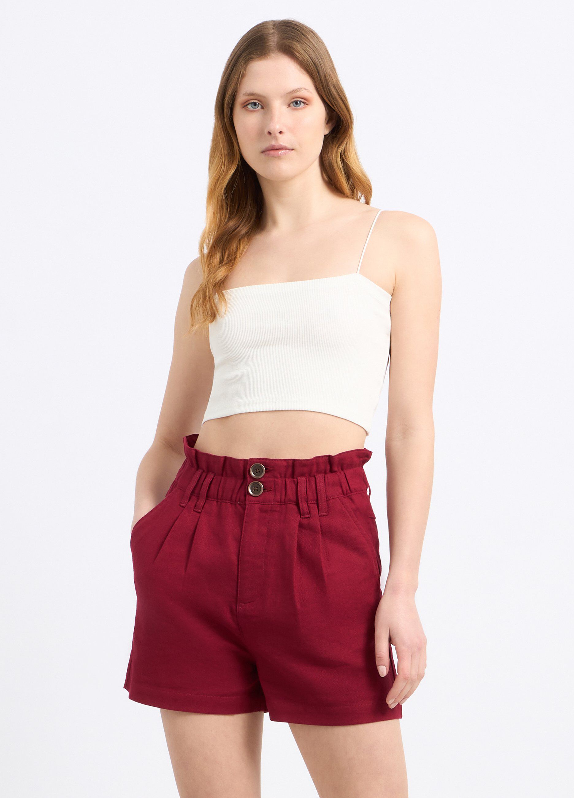 Top a fascia in costina di cotone stretch donna_0