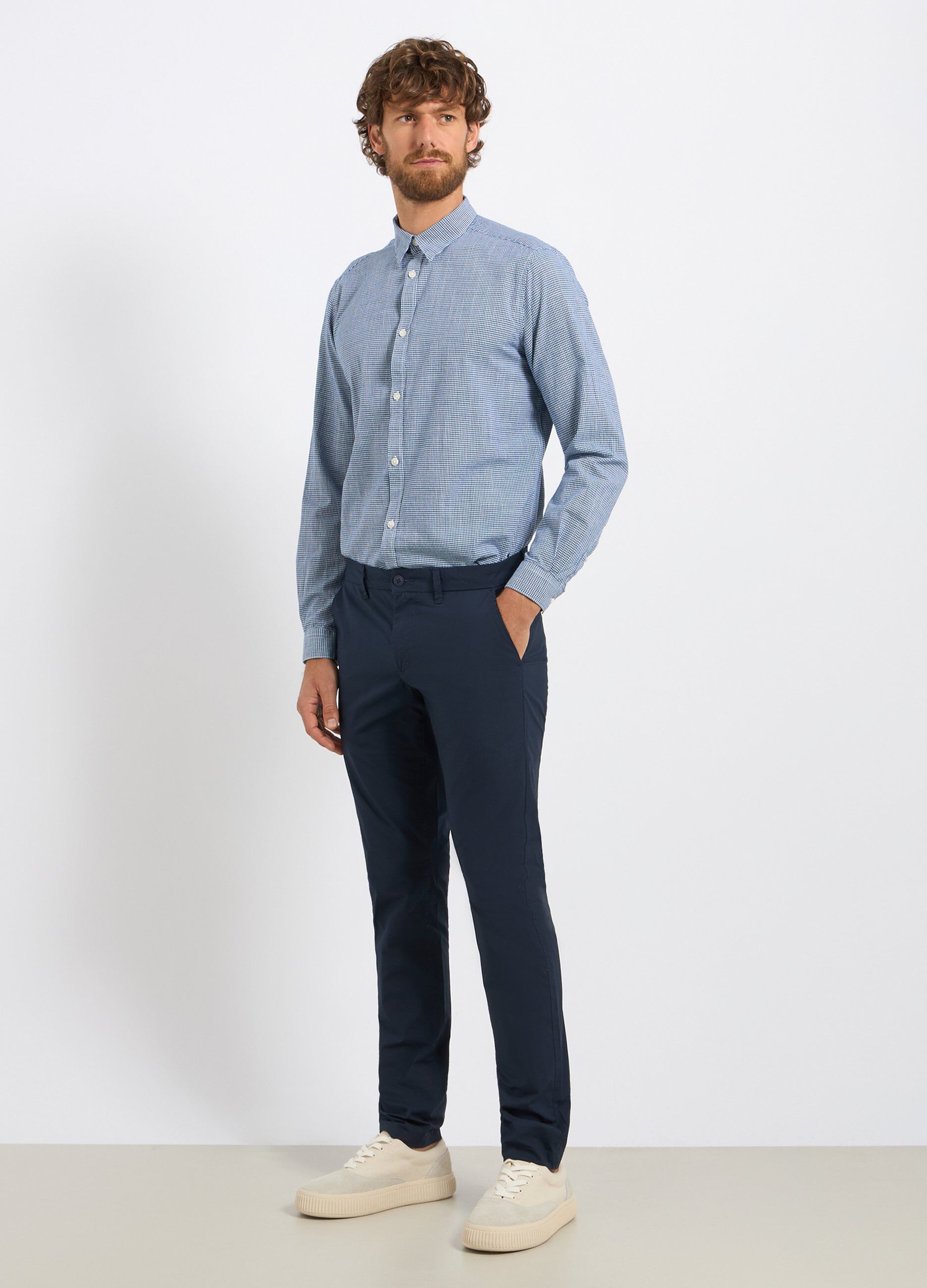 Pantaloni chino in cotone stretch uomo_0