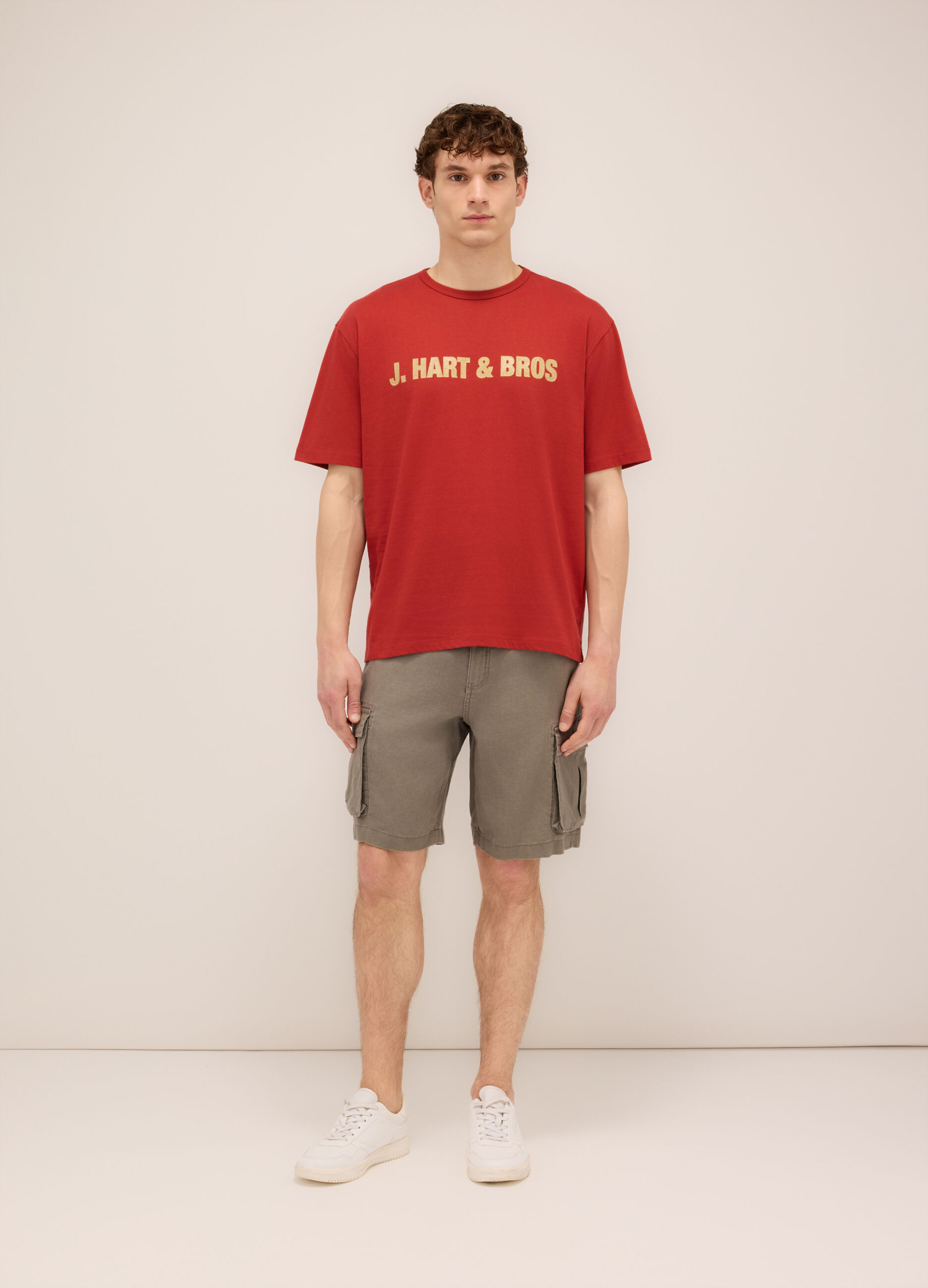 Bermuda cargo regular fit in lino uomo_0