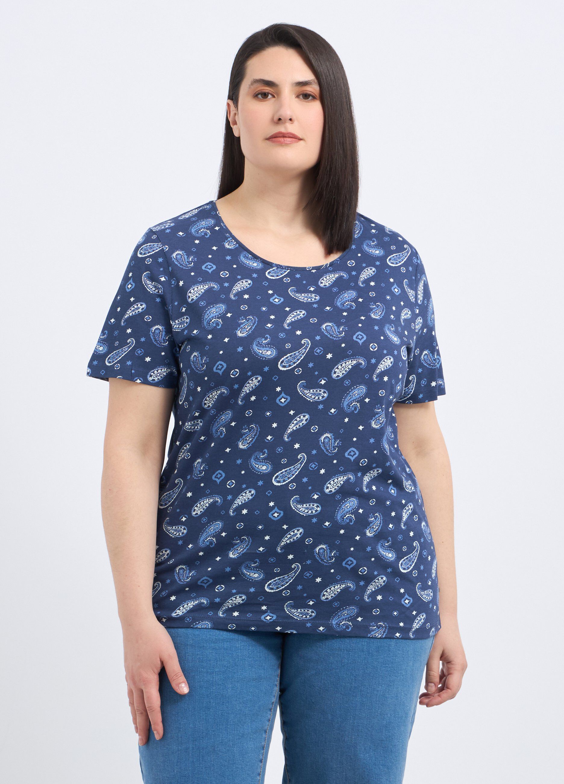T-shirt in puro cotone donna curvy_0