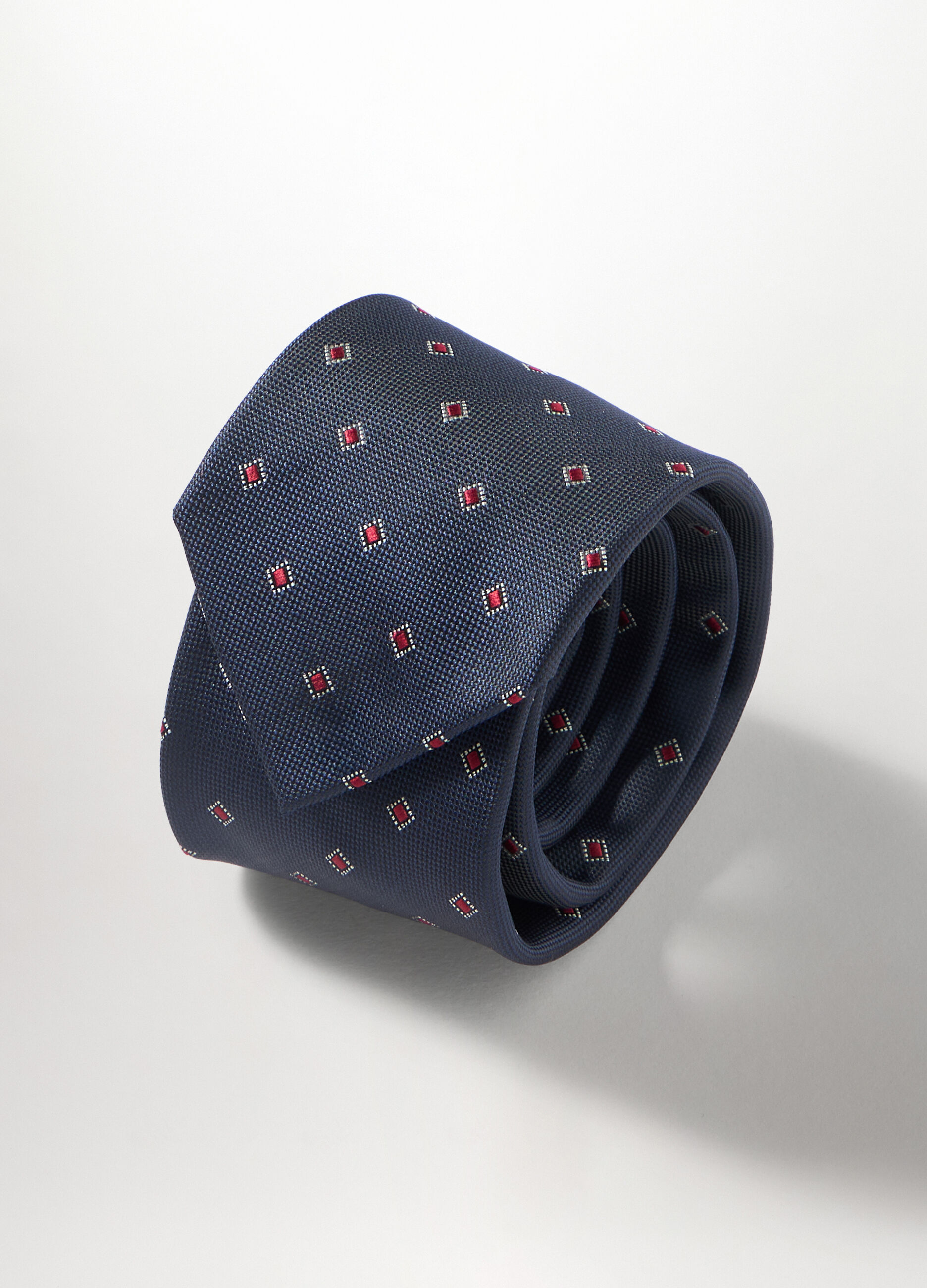 Cravatta con motivo a rombi uomo_1