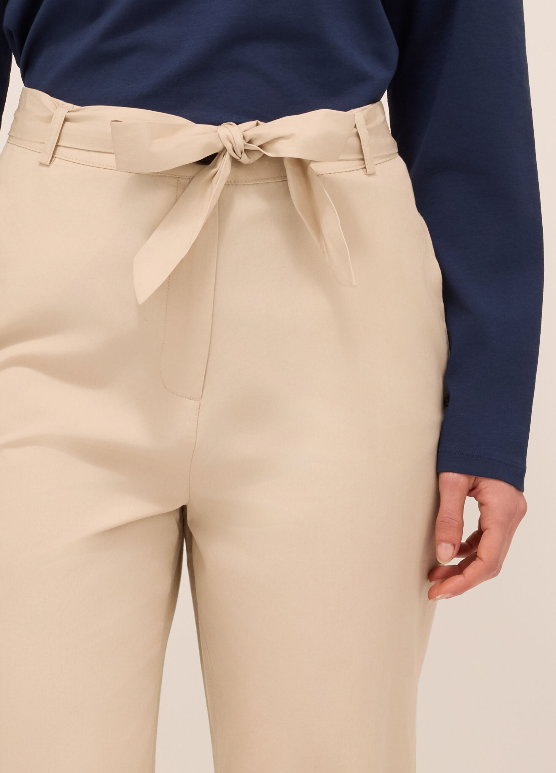 Pantaloni in popeline di puro cotone donna_2
