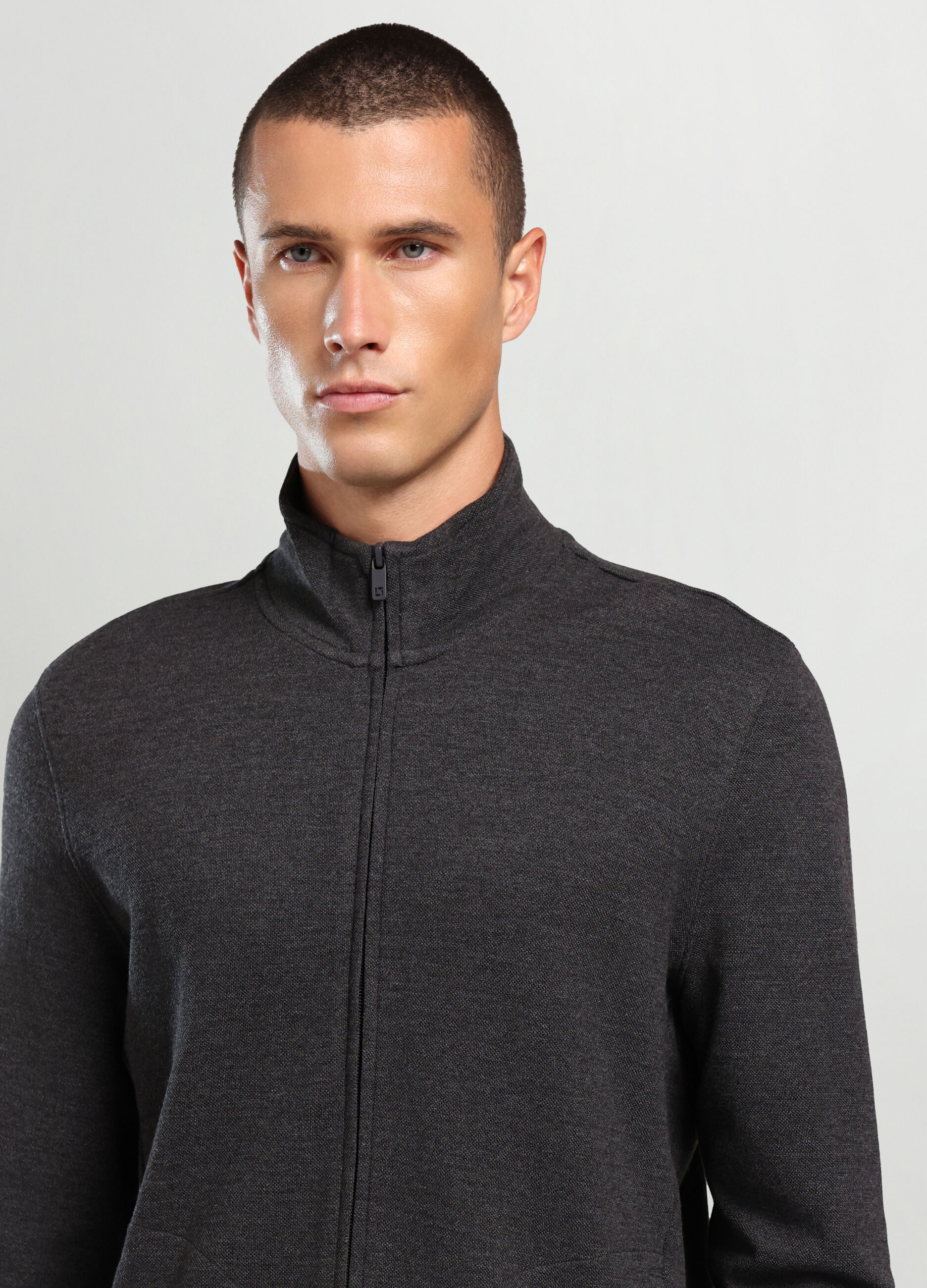 Felpa lupetto in piquet di cotone uomo_2