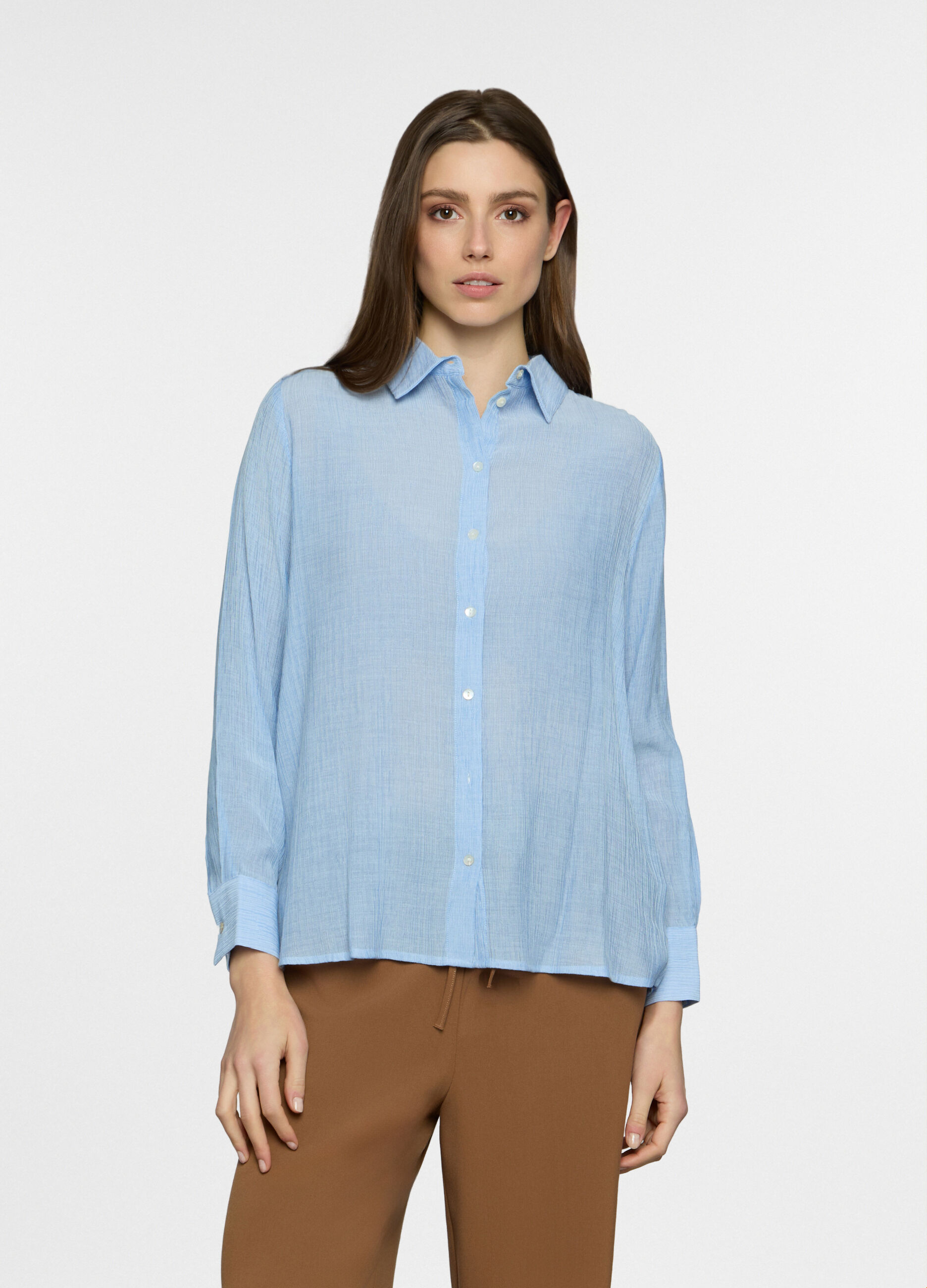 Camicia regular fit con colletto alla francese donna_0