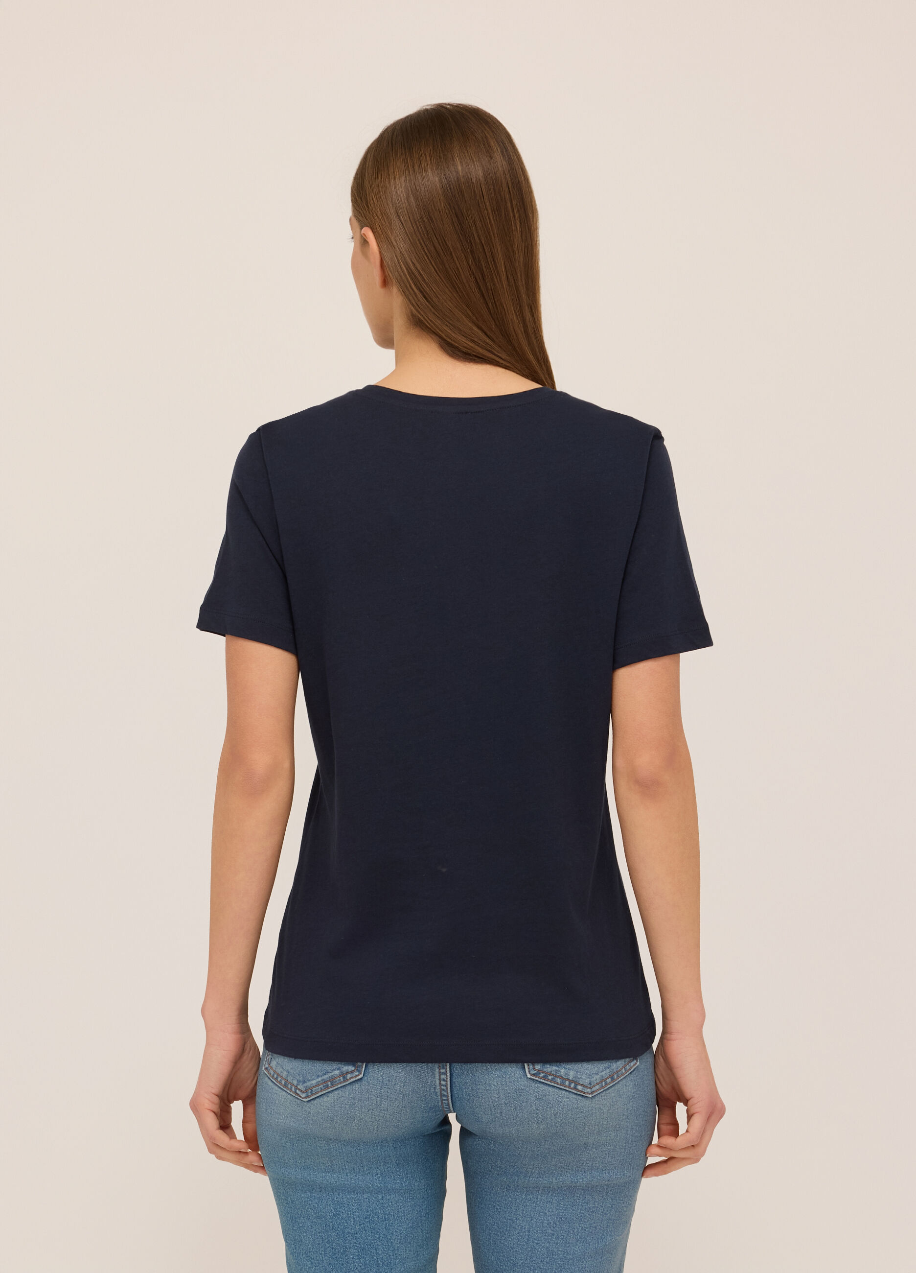 T-shirt in jersey di puro cotone donna_1