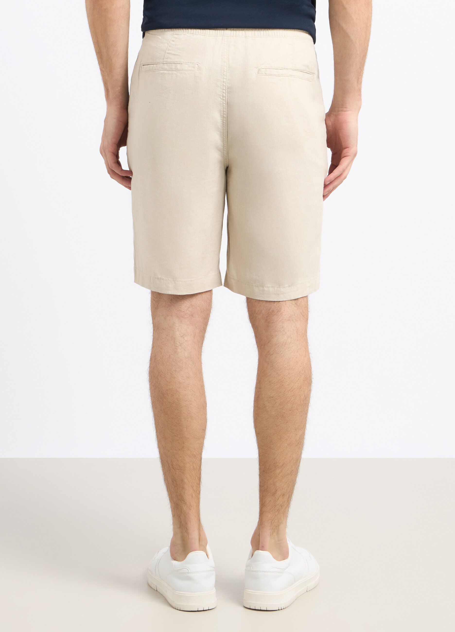 Shorts in misto lino uomo_1