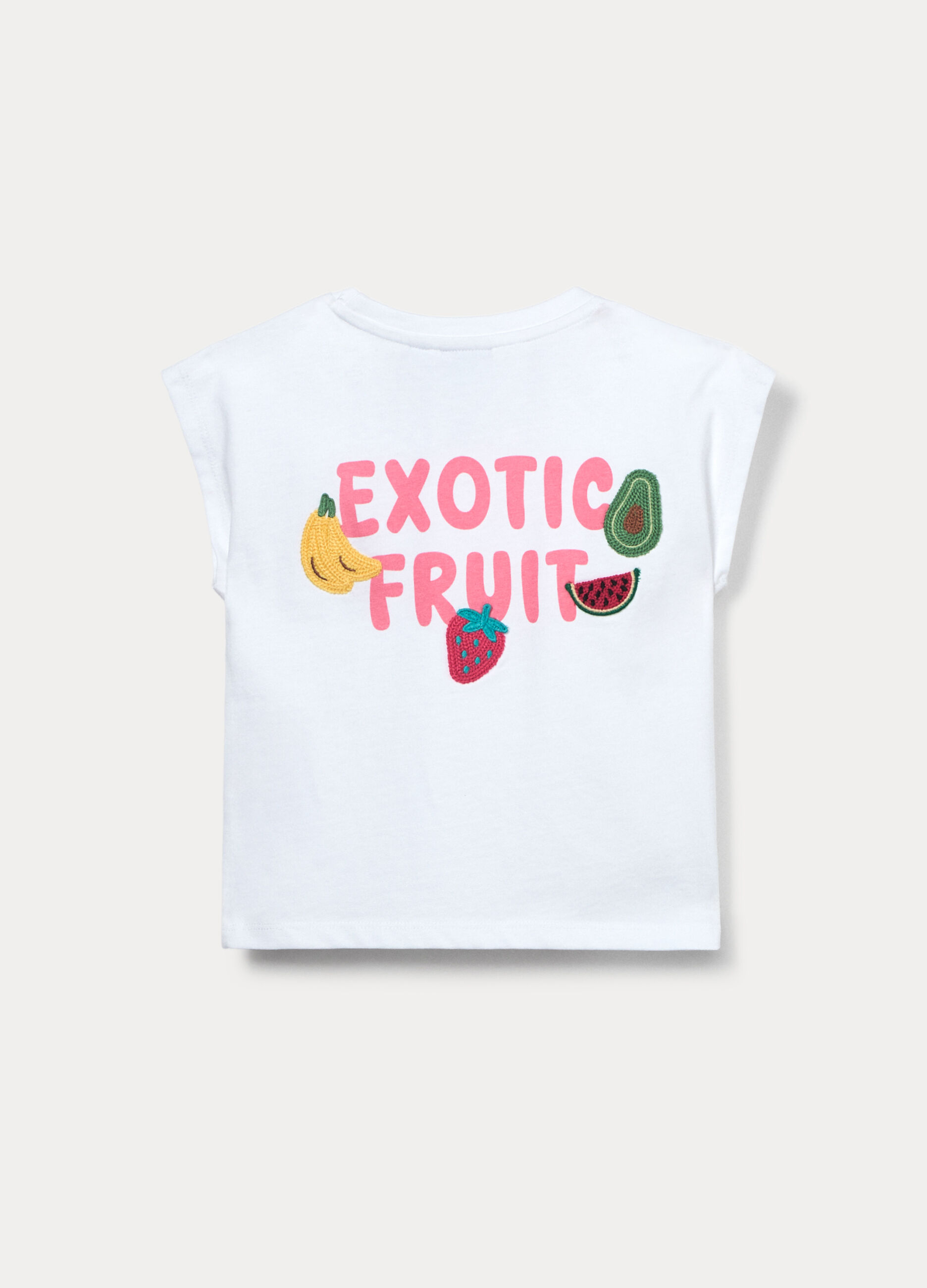 T-shirt smanicata in jersey di puro cotone bambina_1