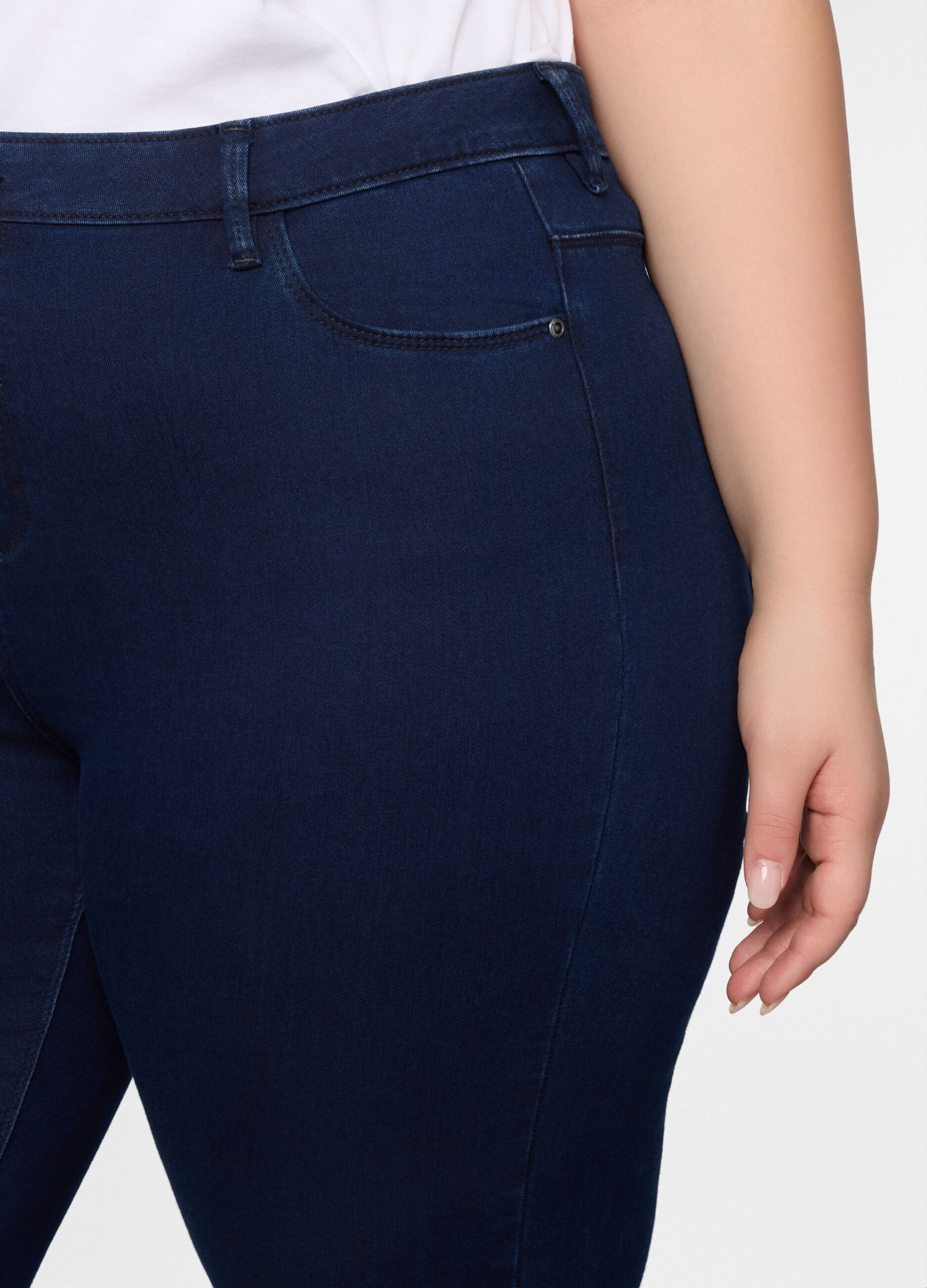 Pantaloni regular fit in stretch denim donna curvy_3