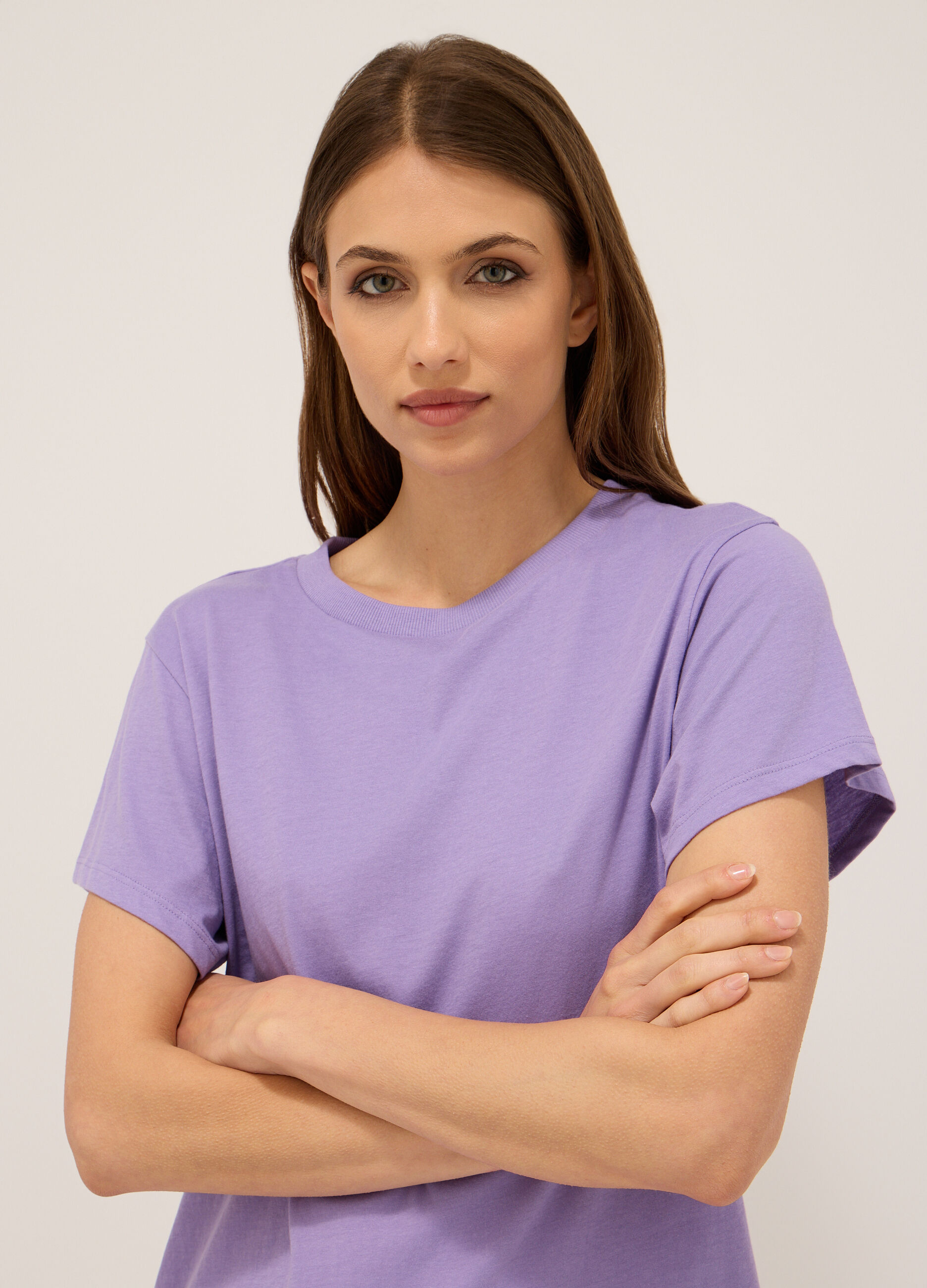 T-shirt in jersey di puro cotone donna_2