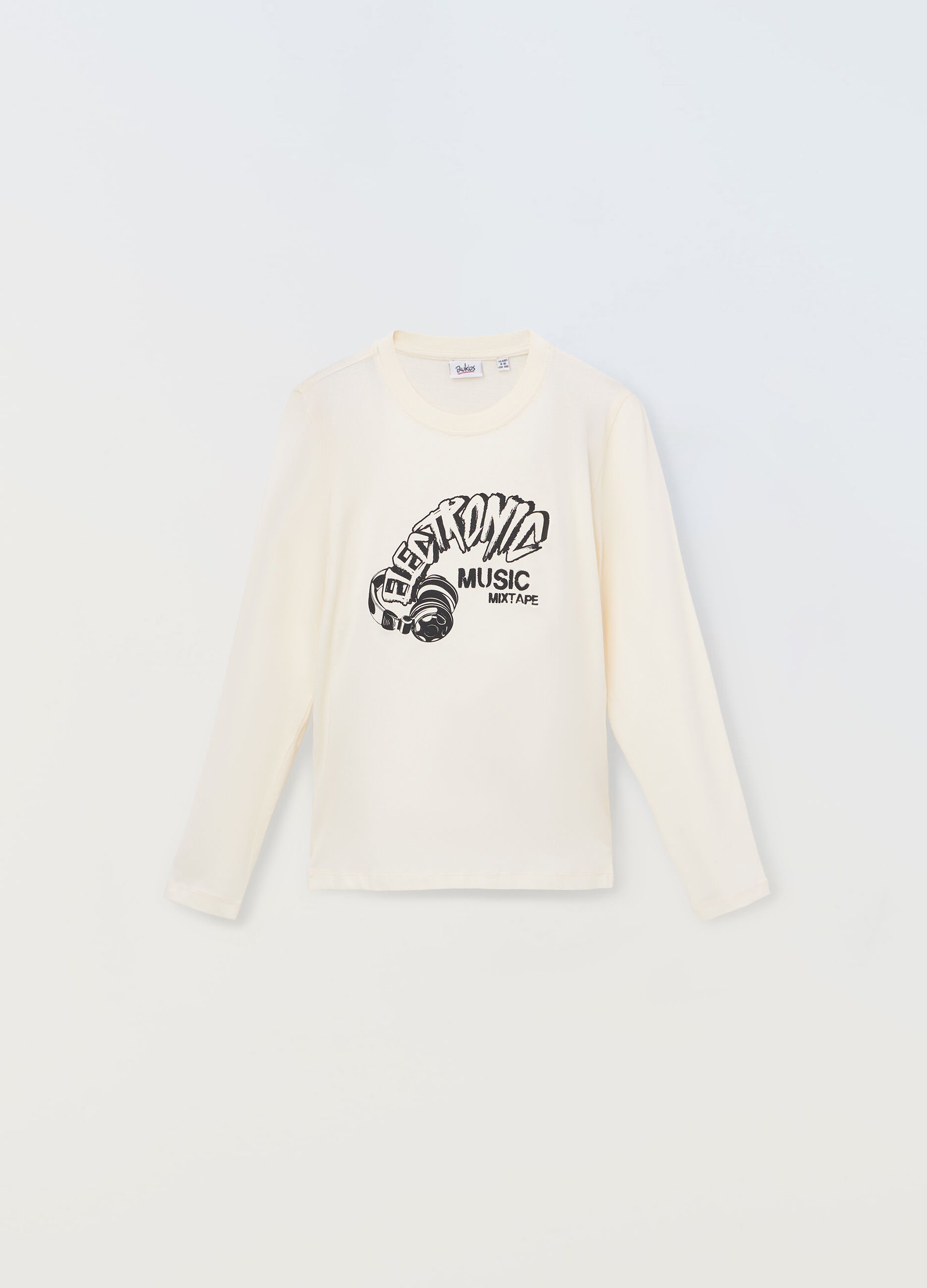 T-shirt a maniche lunghe in puro cotone ragazzo_0