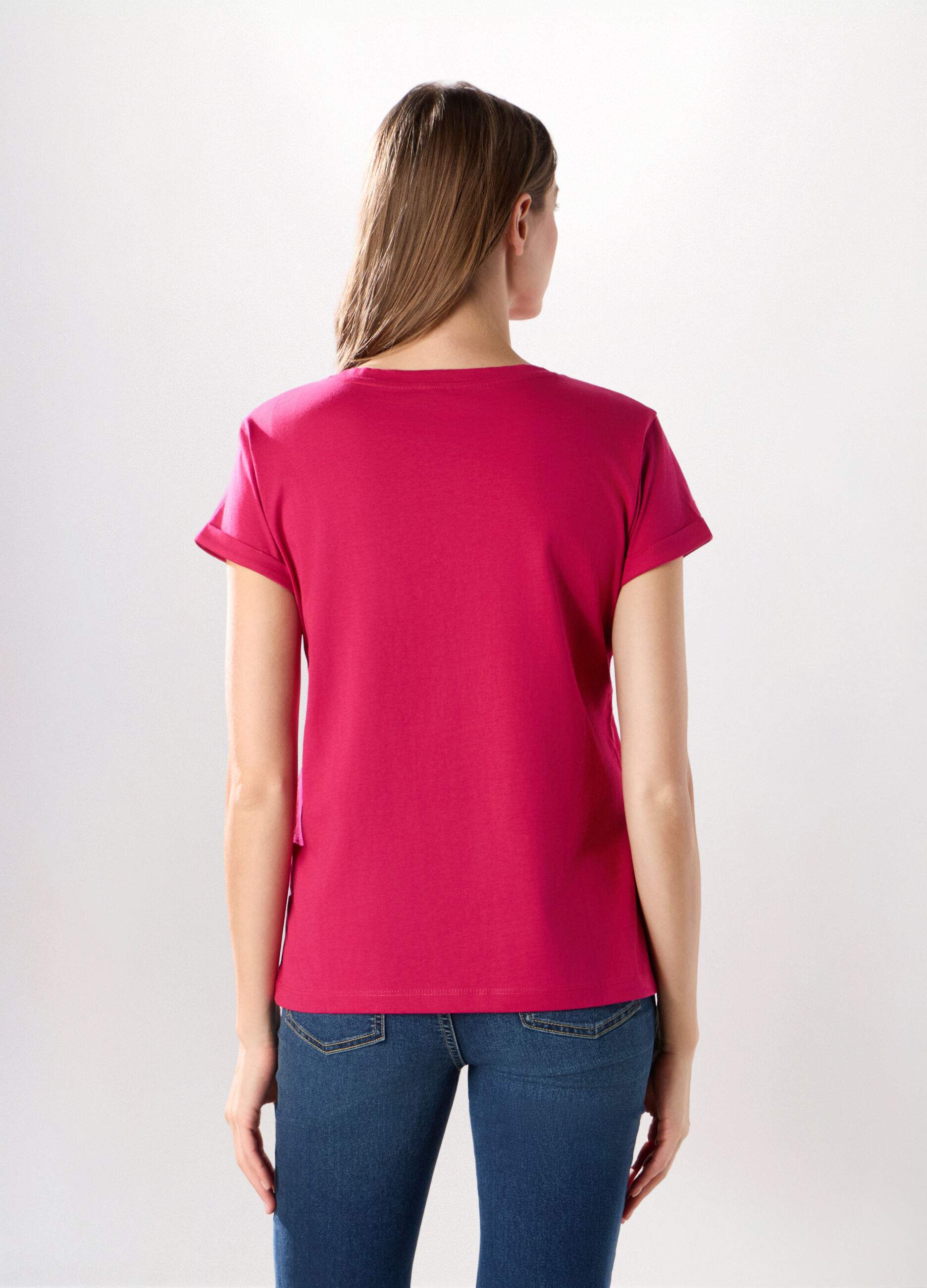 T-shirt in puro cotone con stampa donna_1