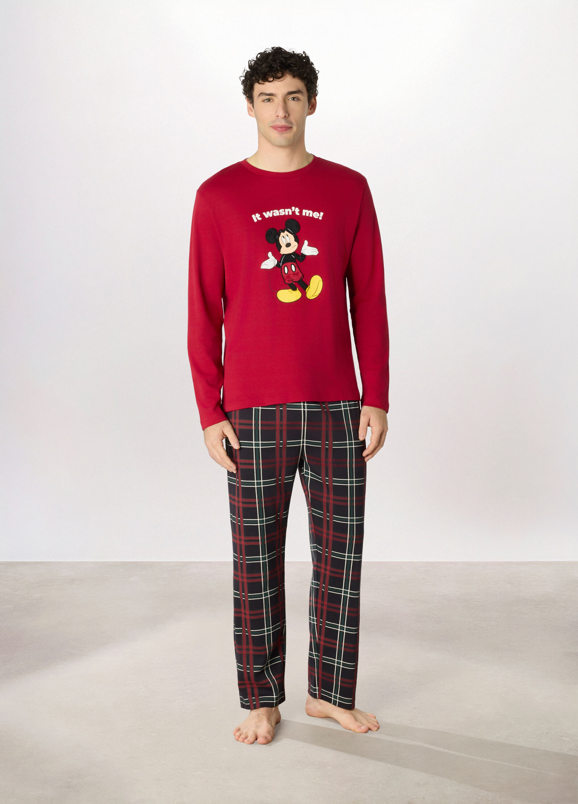 Pigiama lungo Topolino in interlock di cotone uomo_0