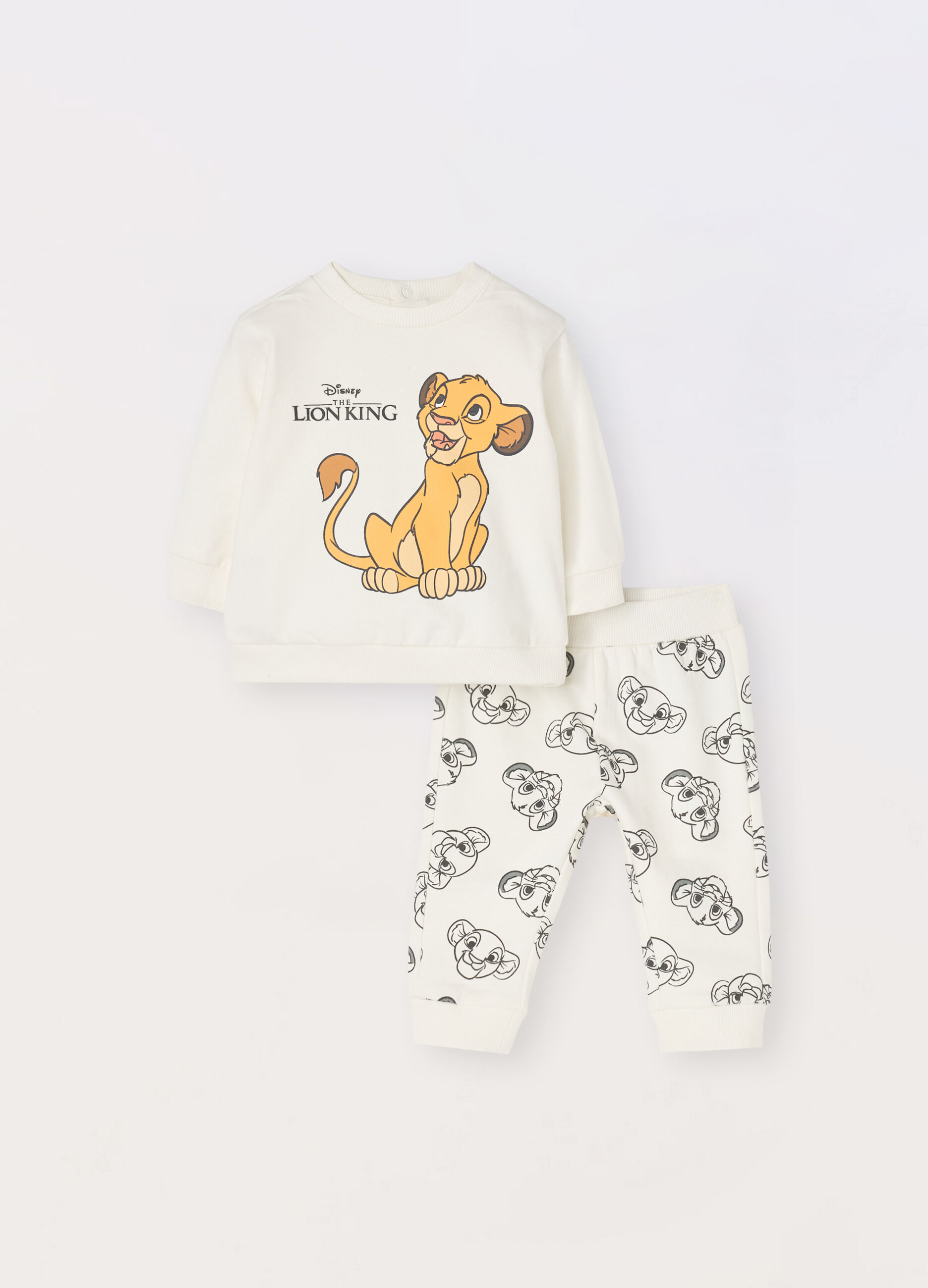 Jogging set Re Leone in felpa di puro cotone neonato