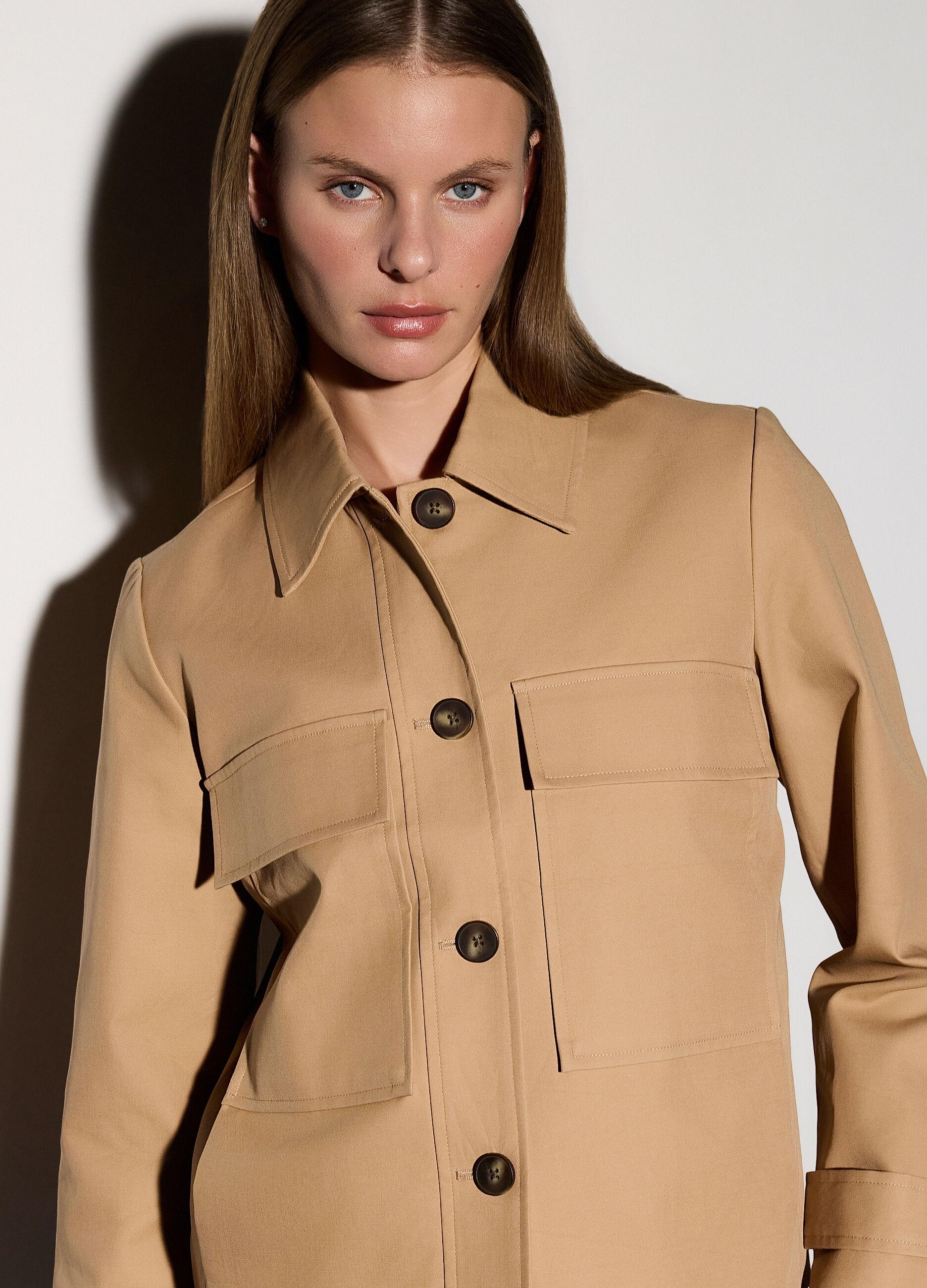 Trench corto in puro cotone donna_3