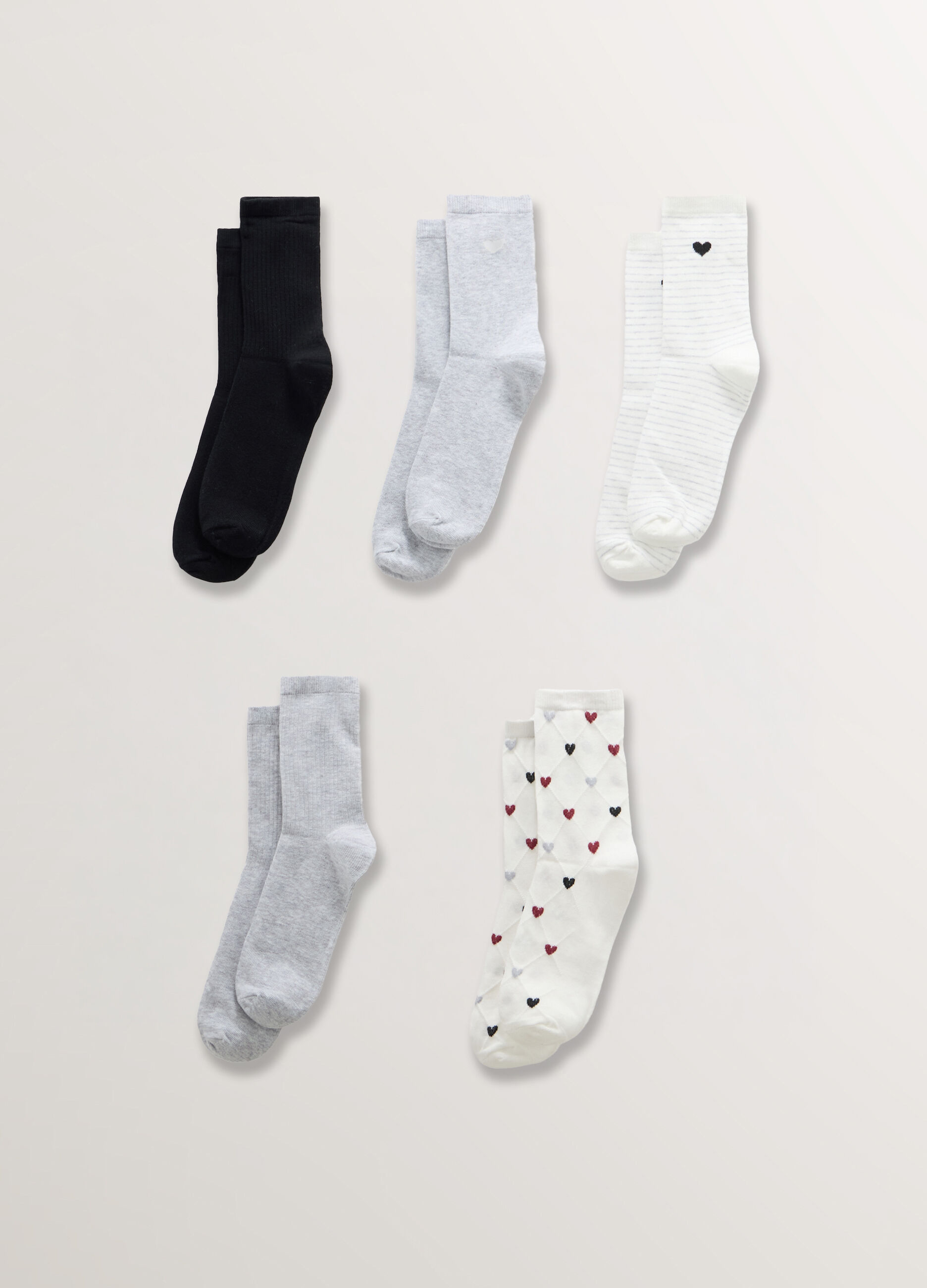 Pack 5 calze in misto cotone stretch donna _0