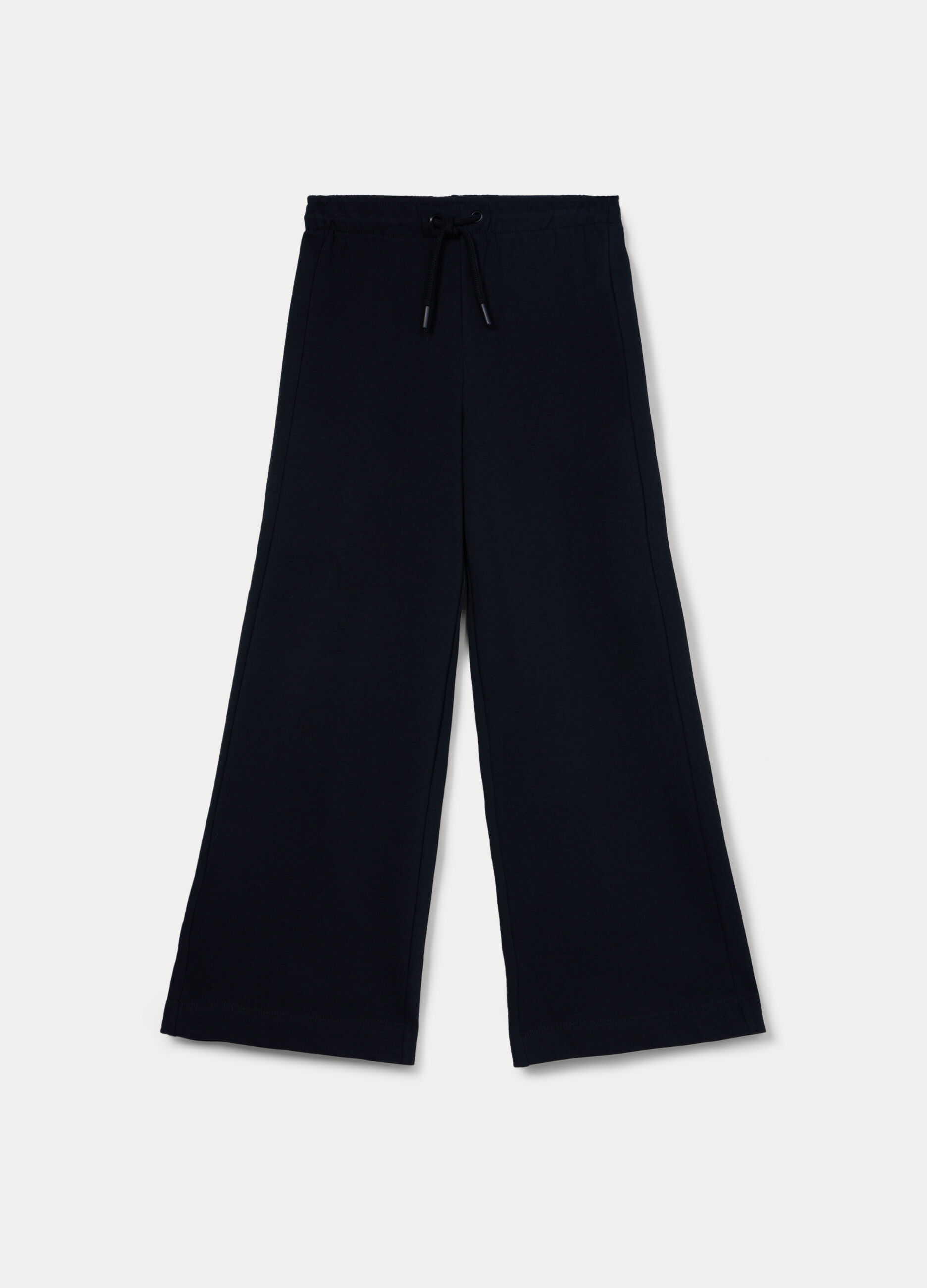 Jogger wide leg in french terry di puro cotone ragazza_0