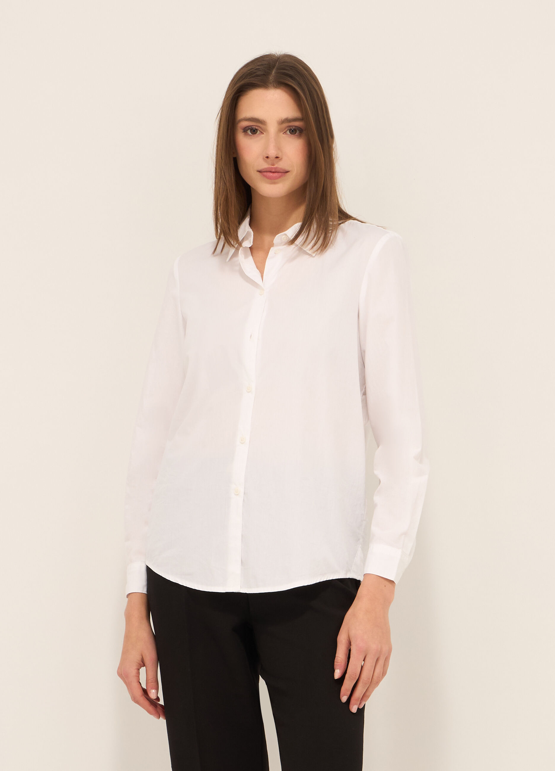 Camicia in popeline di puro cotone donna_0