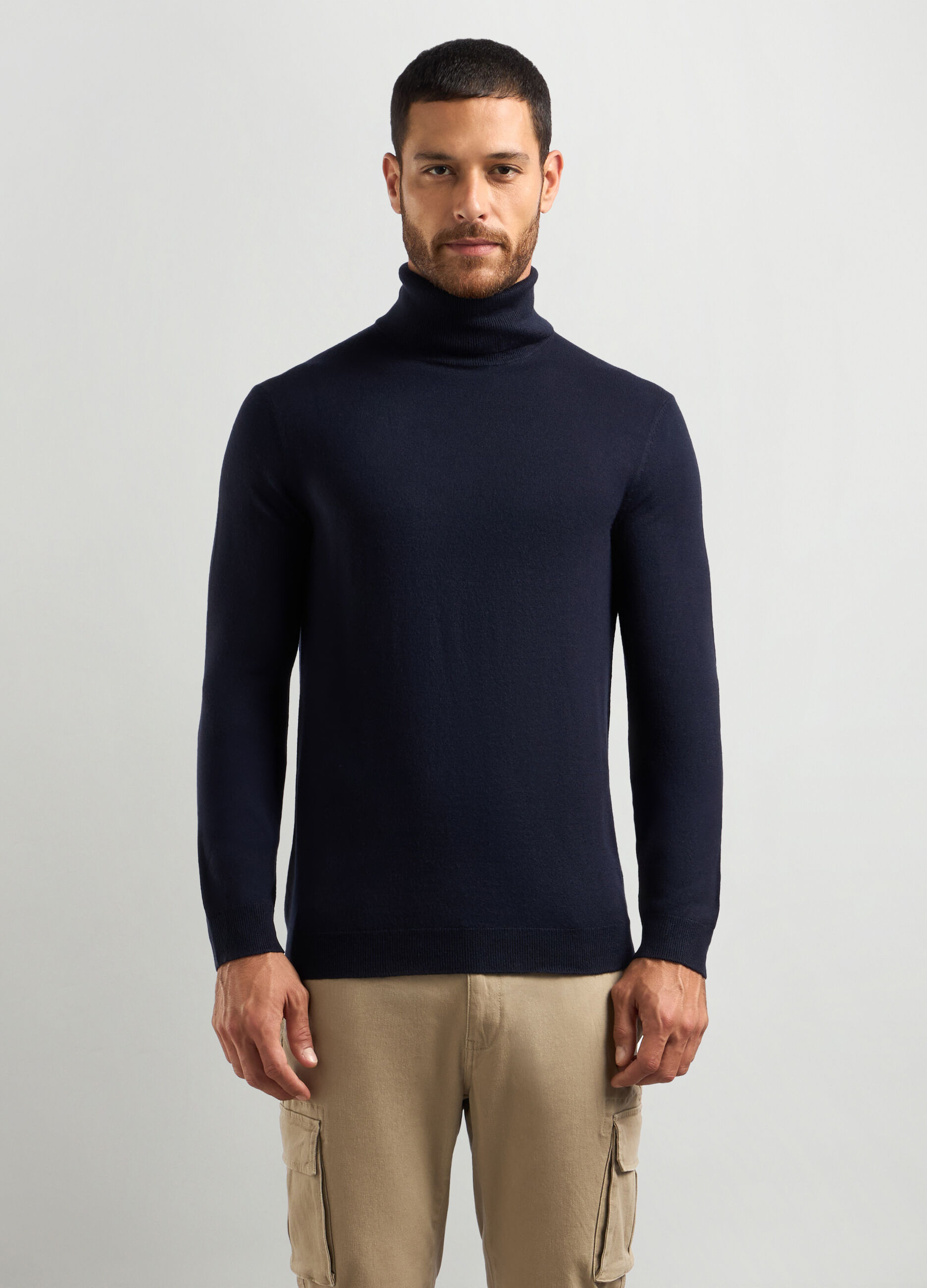 Maglione dolcevita maglia rasata uomo_0