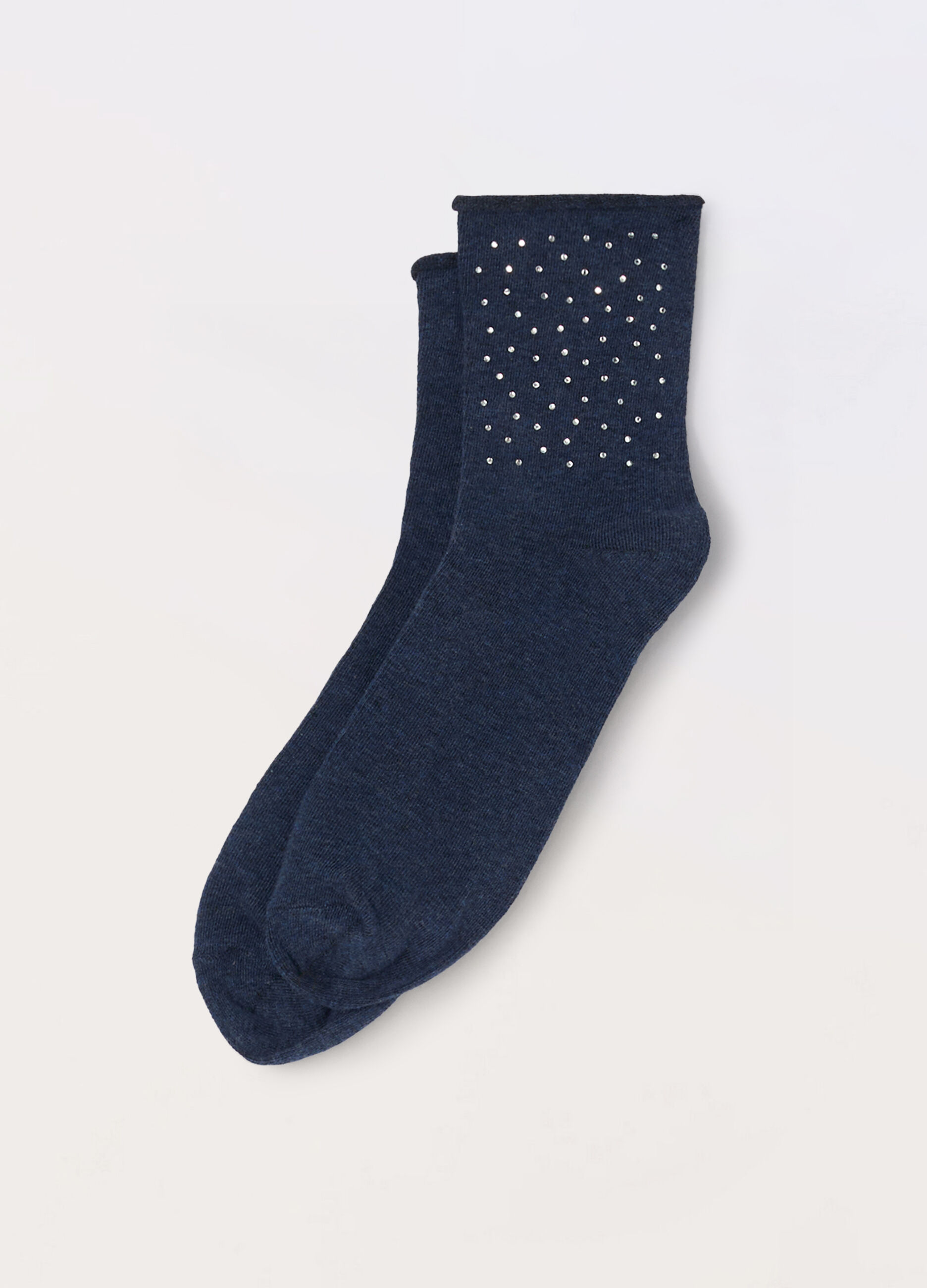 Calze in misto cotone con strass donna_0