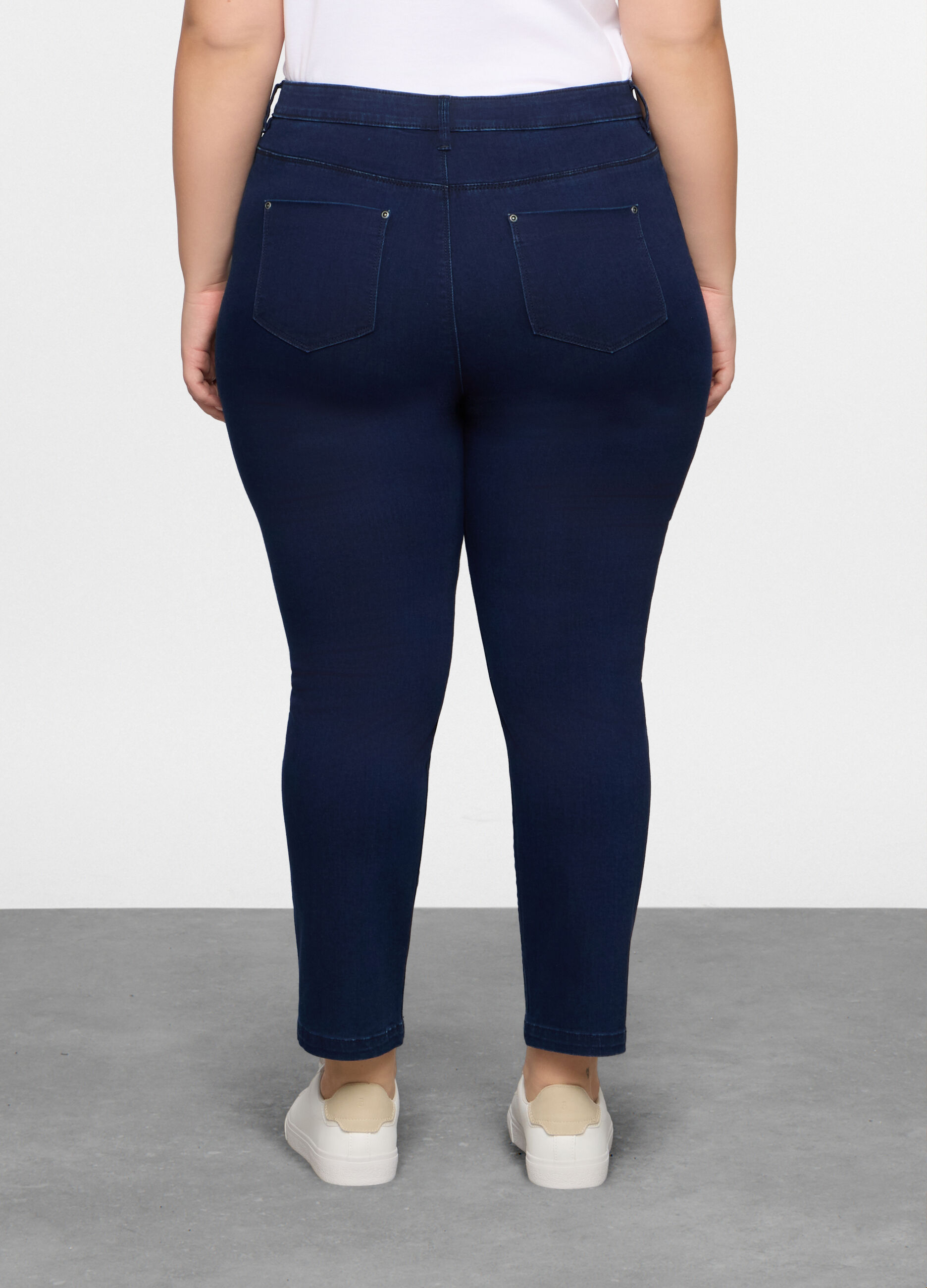 Pantaloni regular fit in stretch denim donna curvy_2