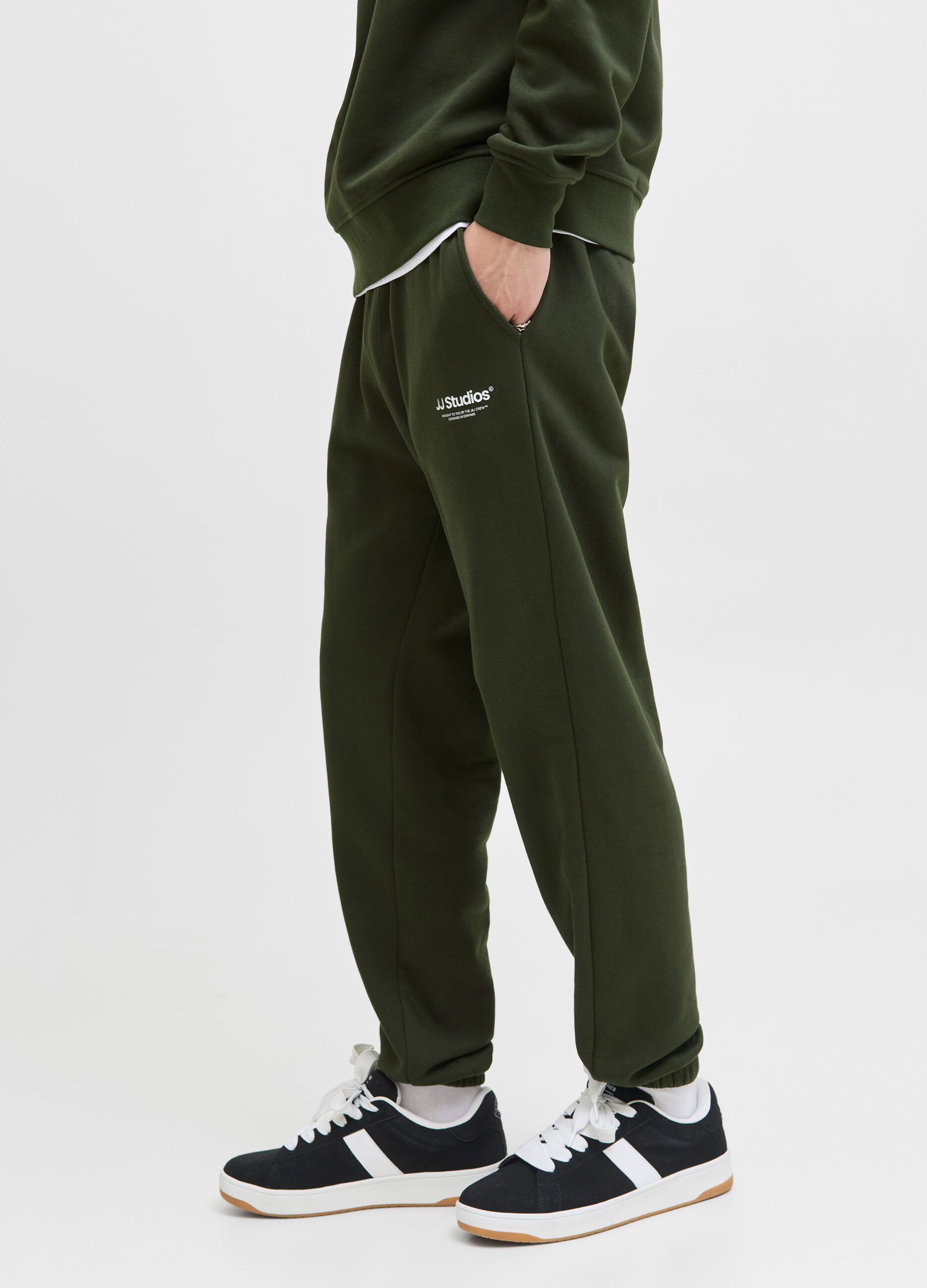 Pantaloni jogging in felpa di cotone uomo_3