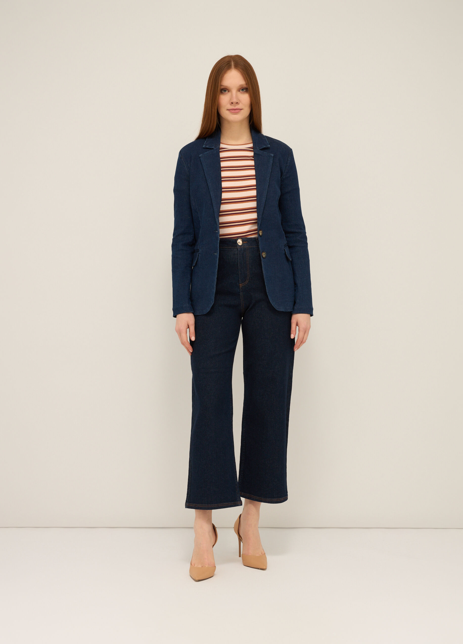 Blazer in stretch denim donna_0