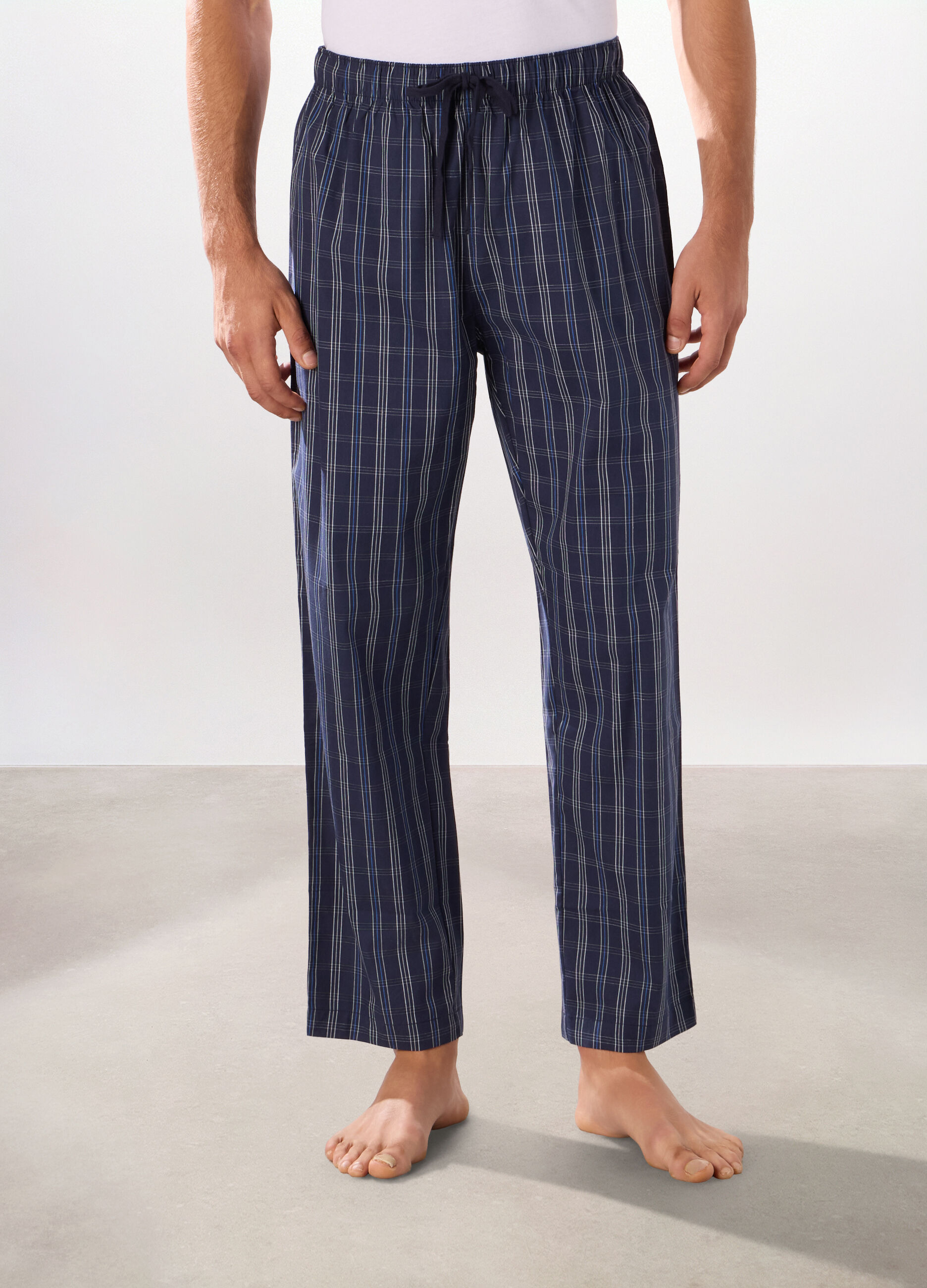 Pantalone lungo pigiama in puro cotone uomo_2