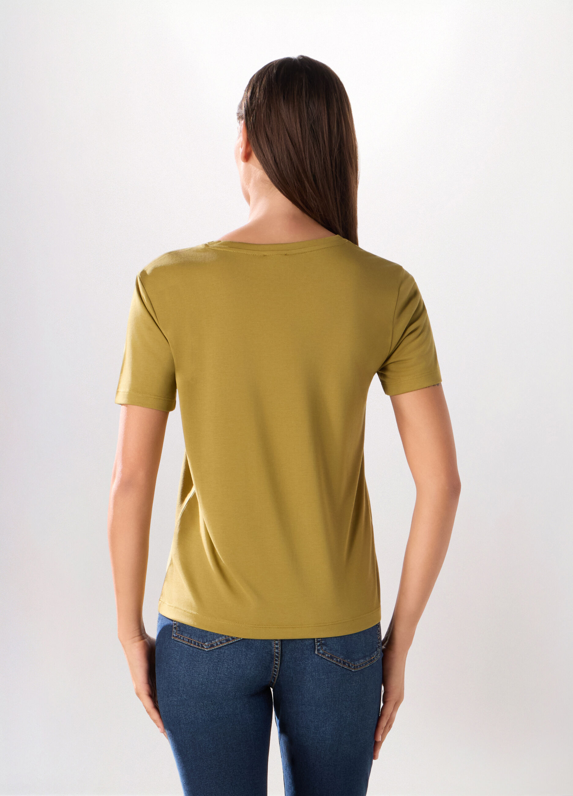 T-shirt in jersey di misto modal donna_1