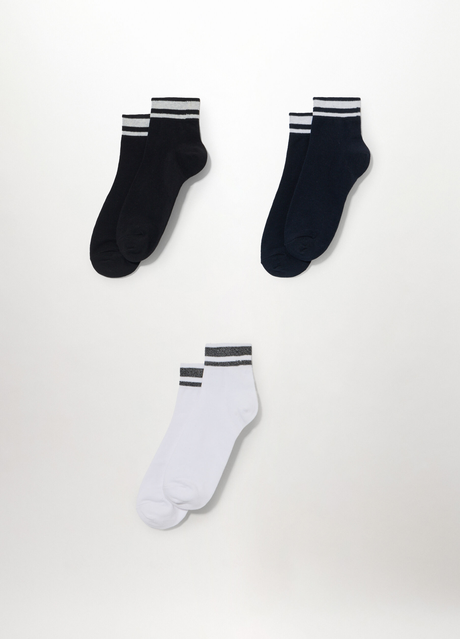 3 pack calzini con orlo a righe uomo