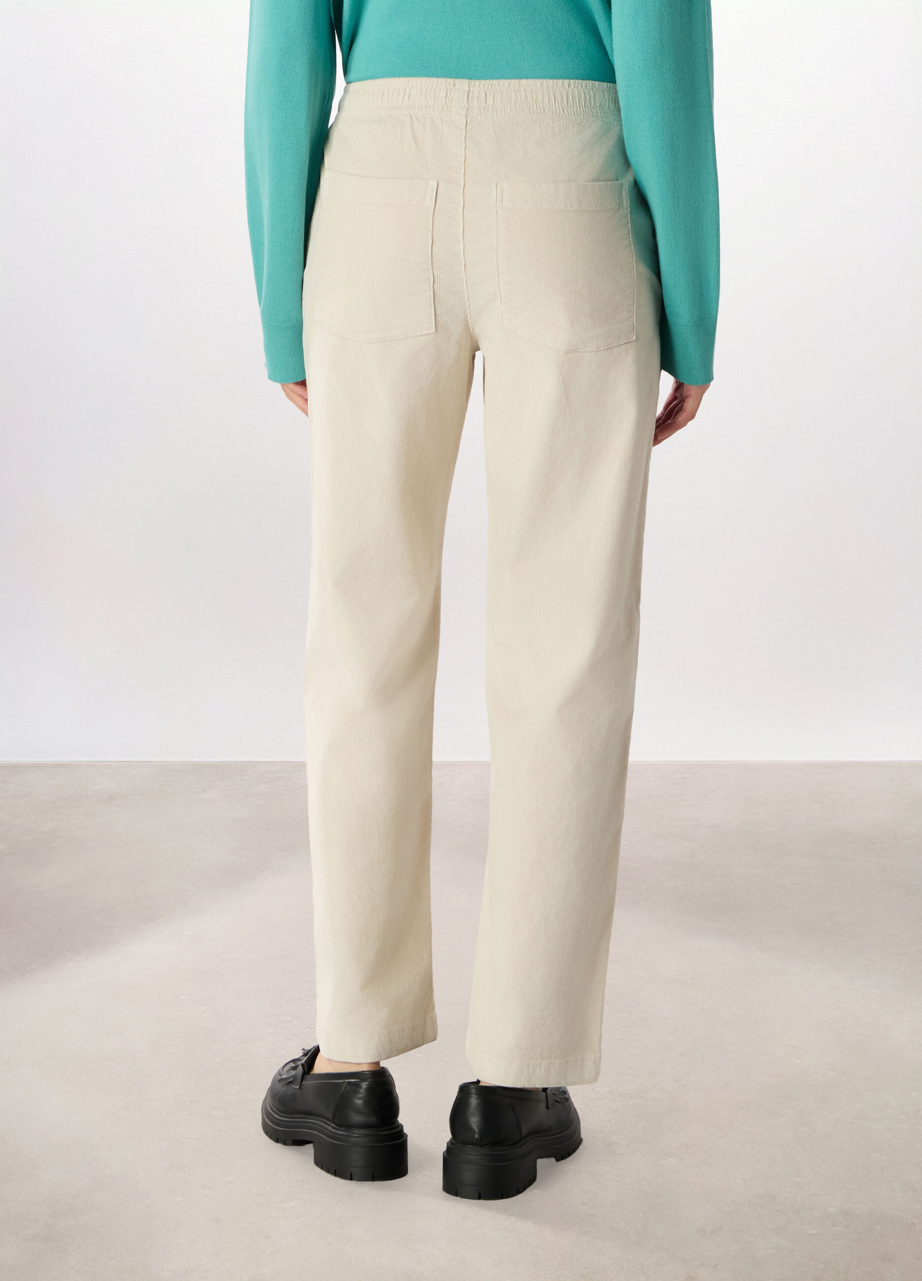 Pantaloni in costina di velluto misto cotone donna_1