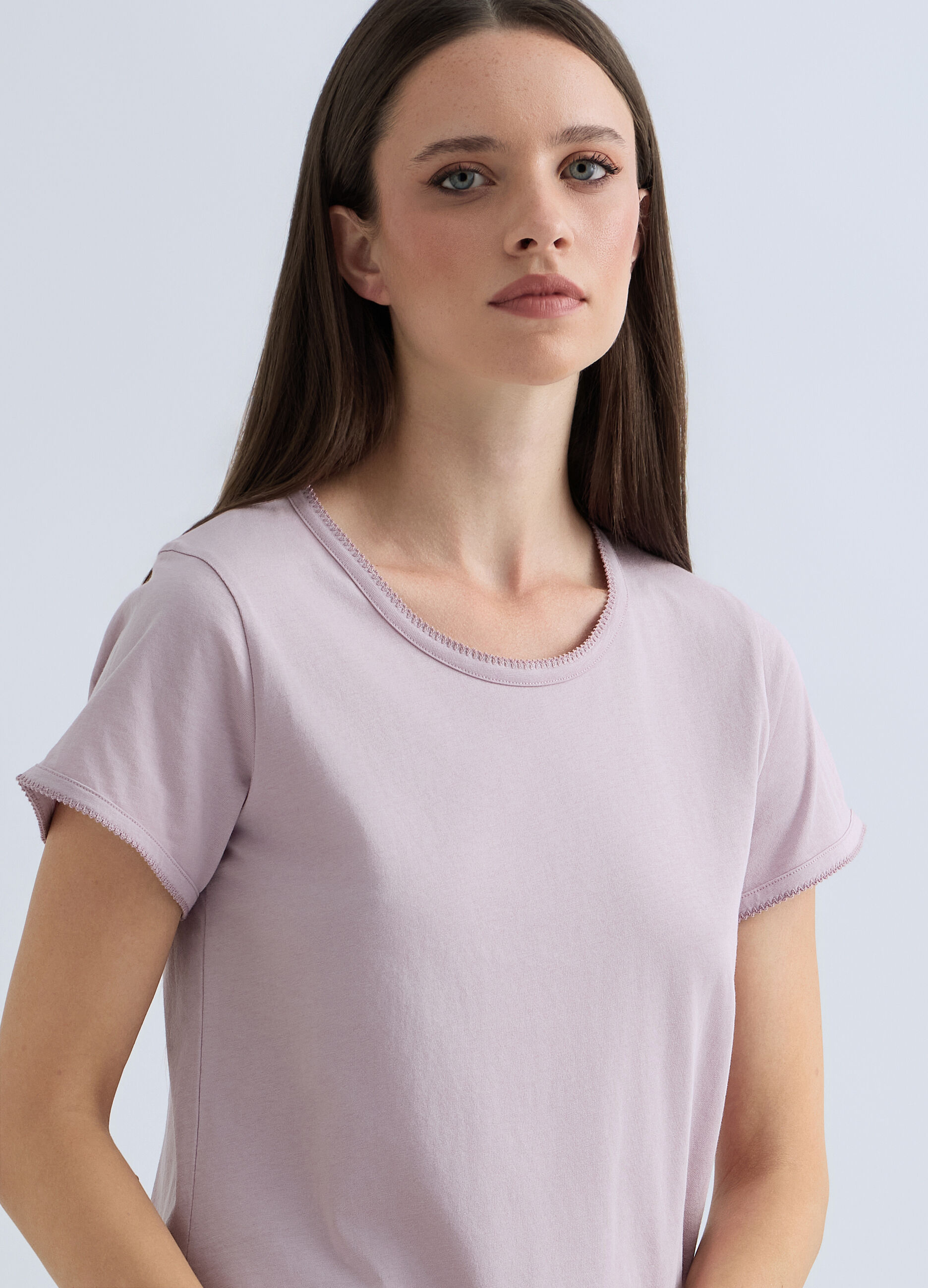 Pigiama corto in puro cotone donna_2