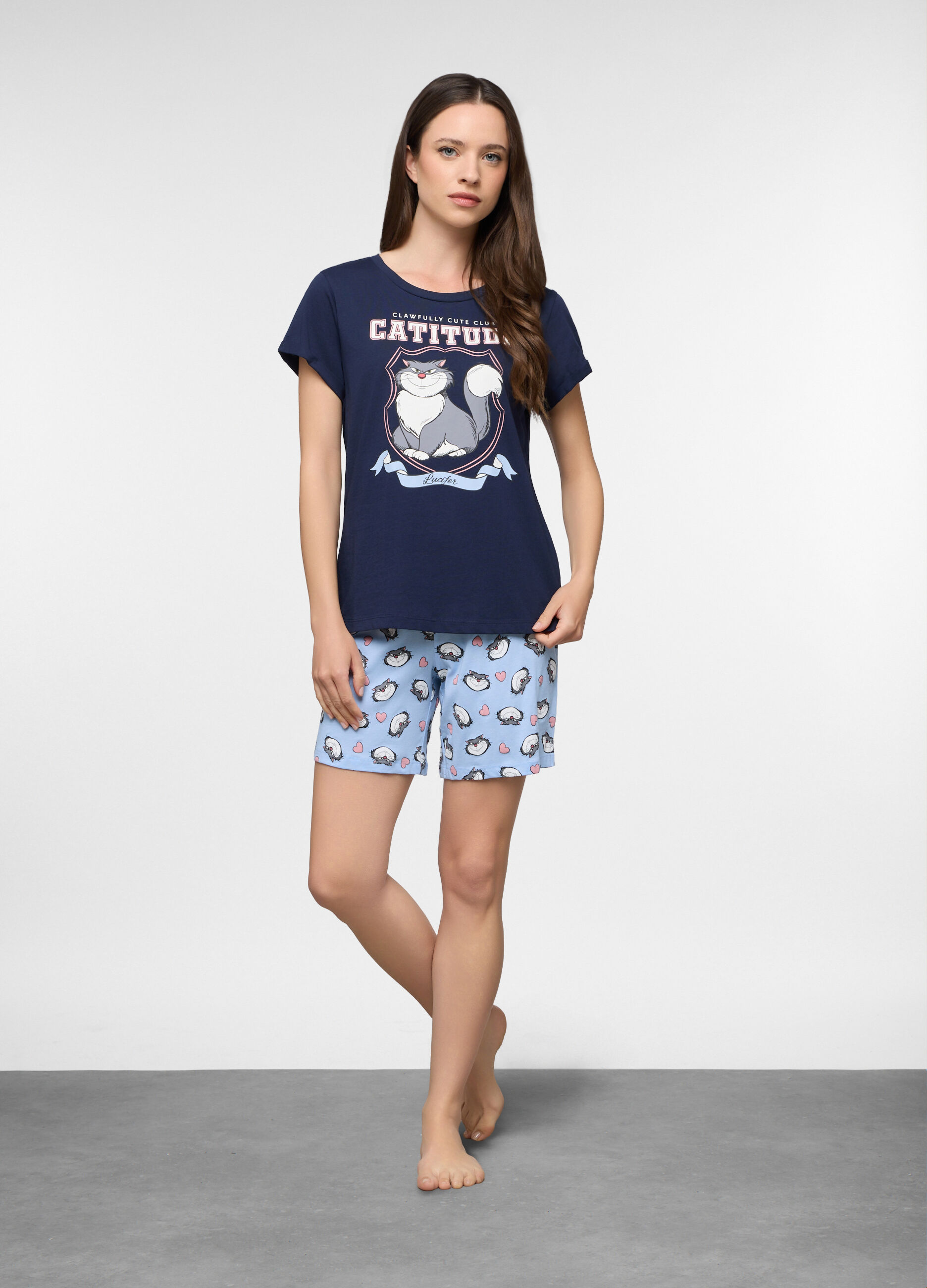 Set pigiama corto Disney in jersey di puro cotone donna_0
