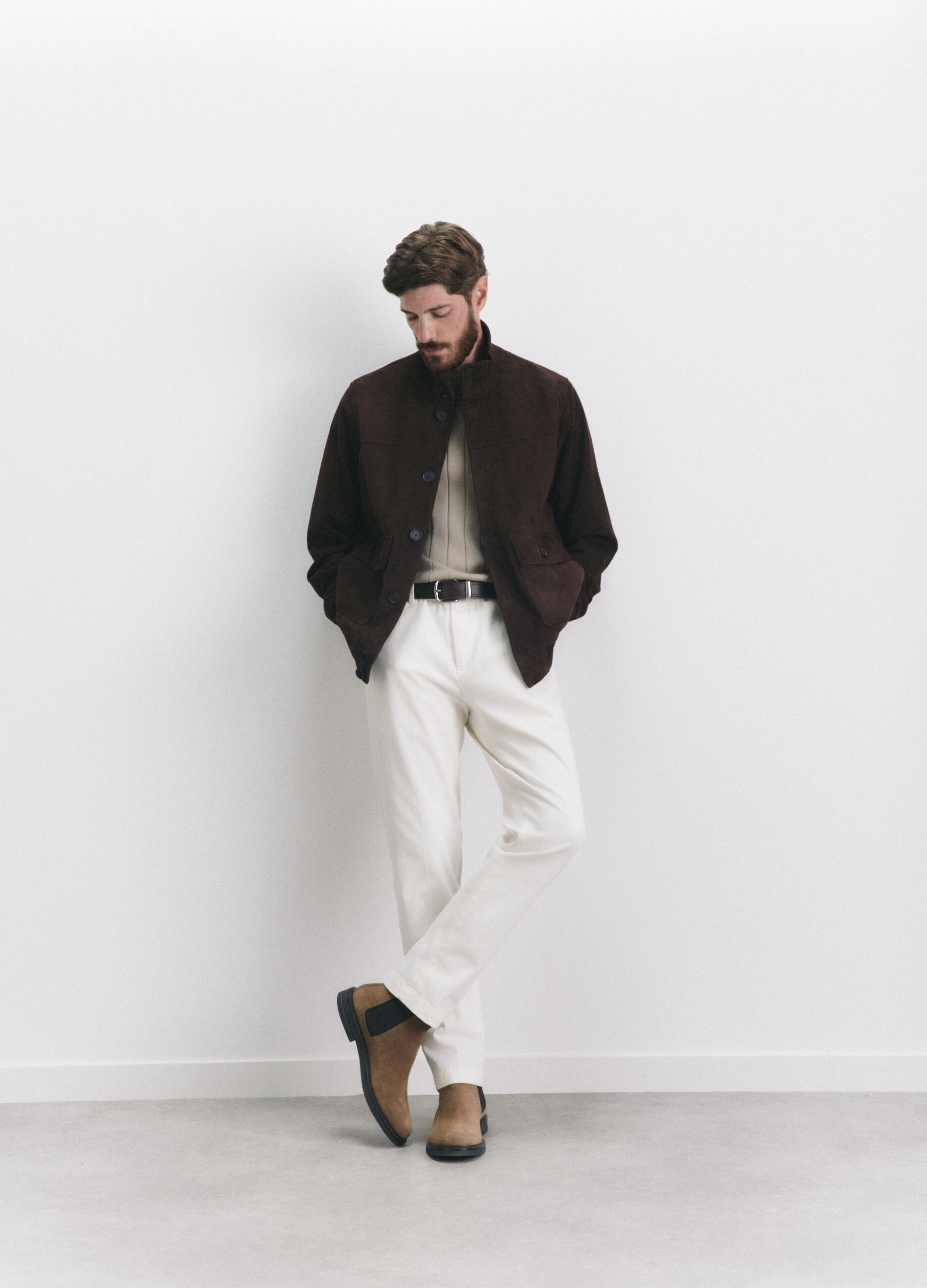Pantaloni chino in misto cotone e lyocell uomo_1