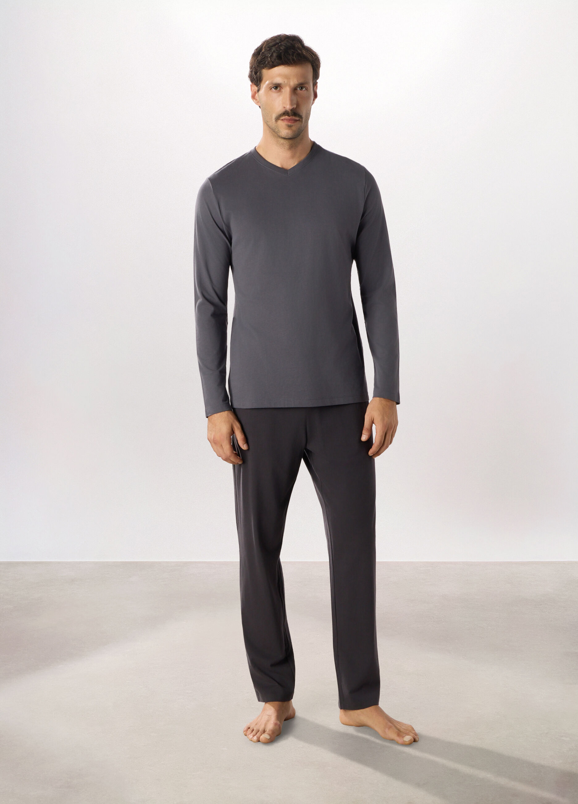 Pantalone lungo del pigiama in puro cotone uomo_0