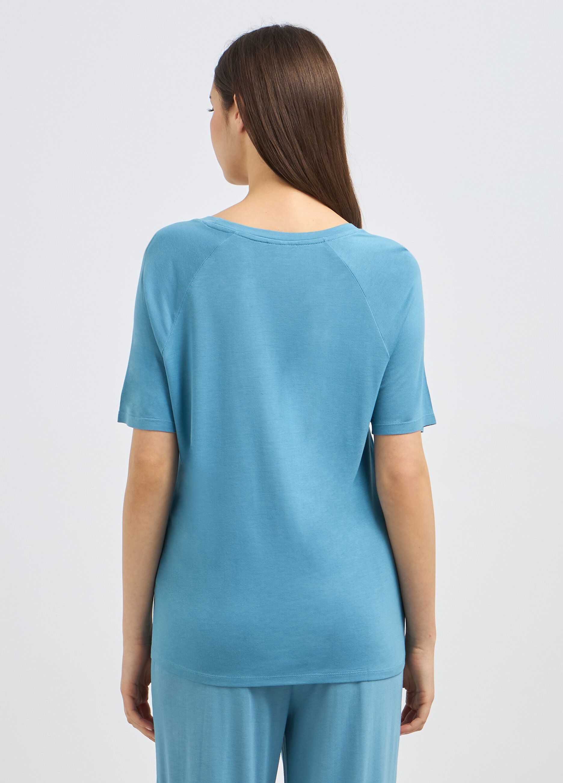 Top pigiama a maniche corte con pizzo donna_1