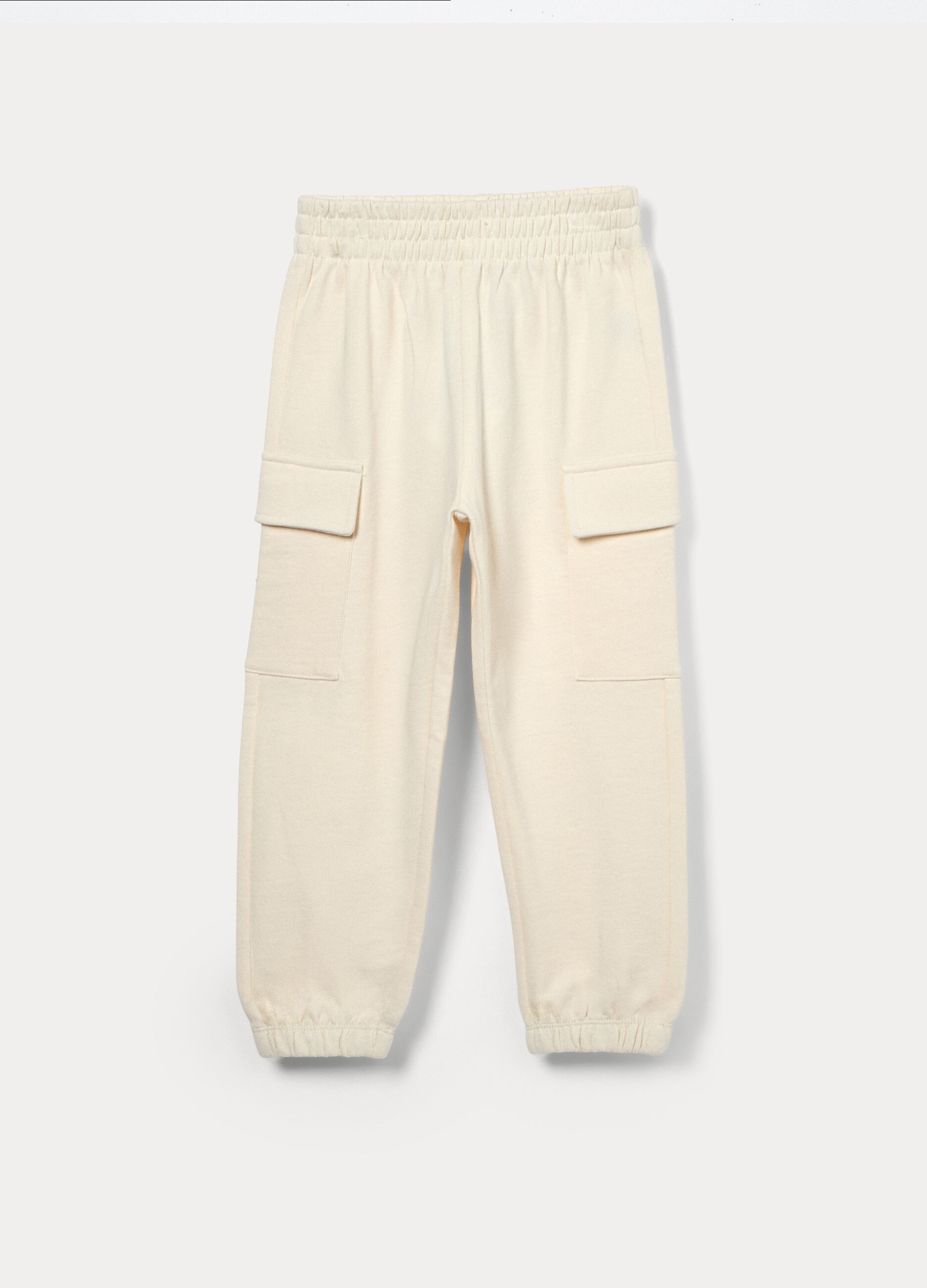 Jogger cargo in french terry di puro cotone bambina_0