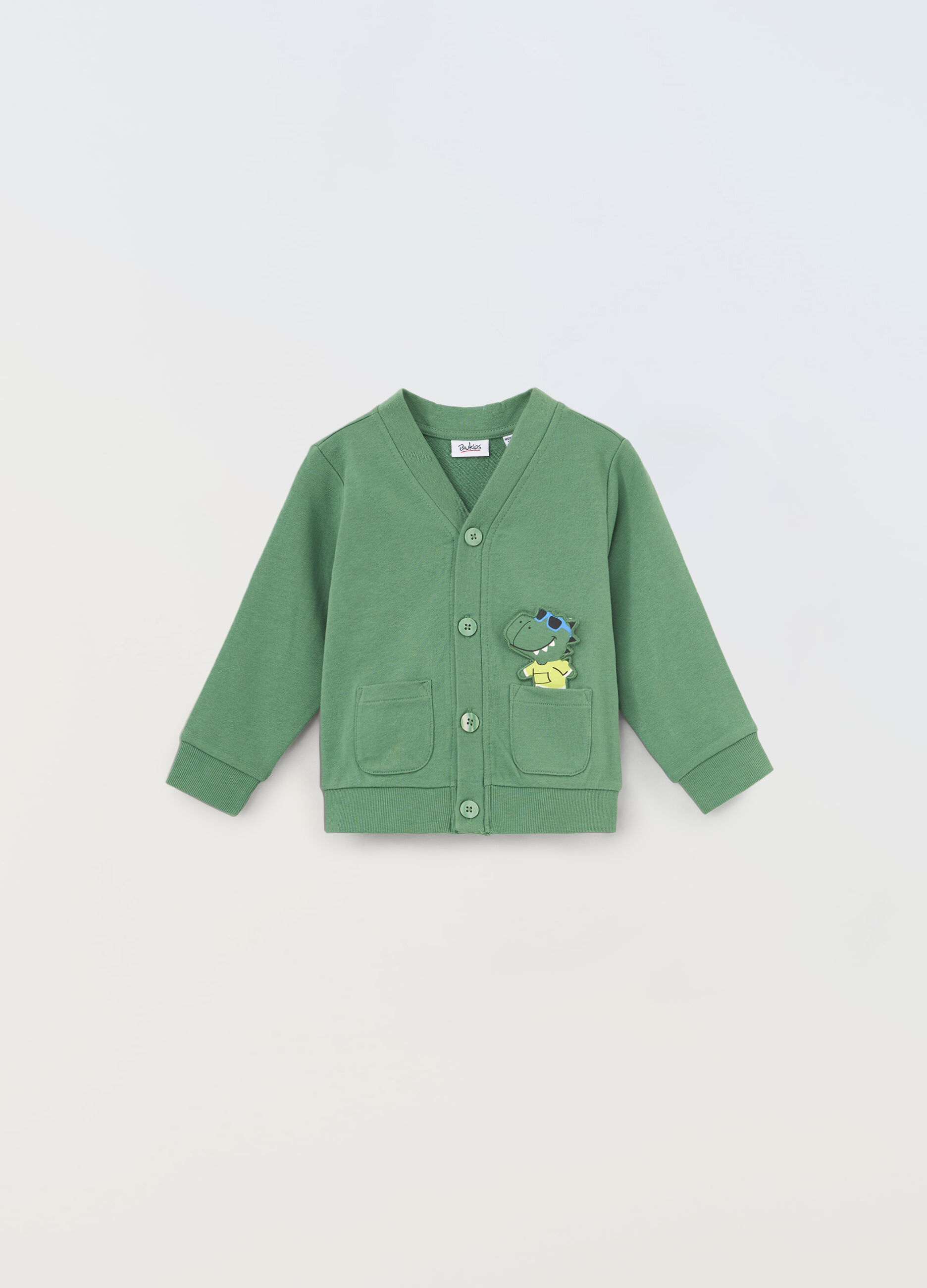 Cardigan in french terry di puro cotone neonato_0