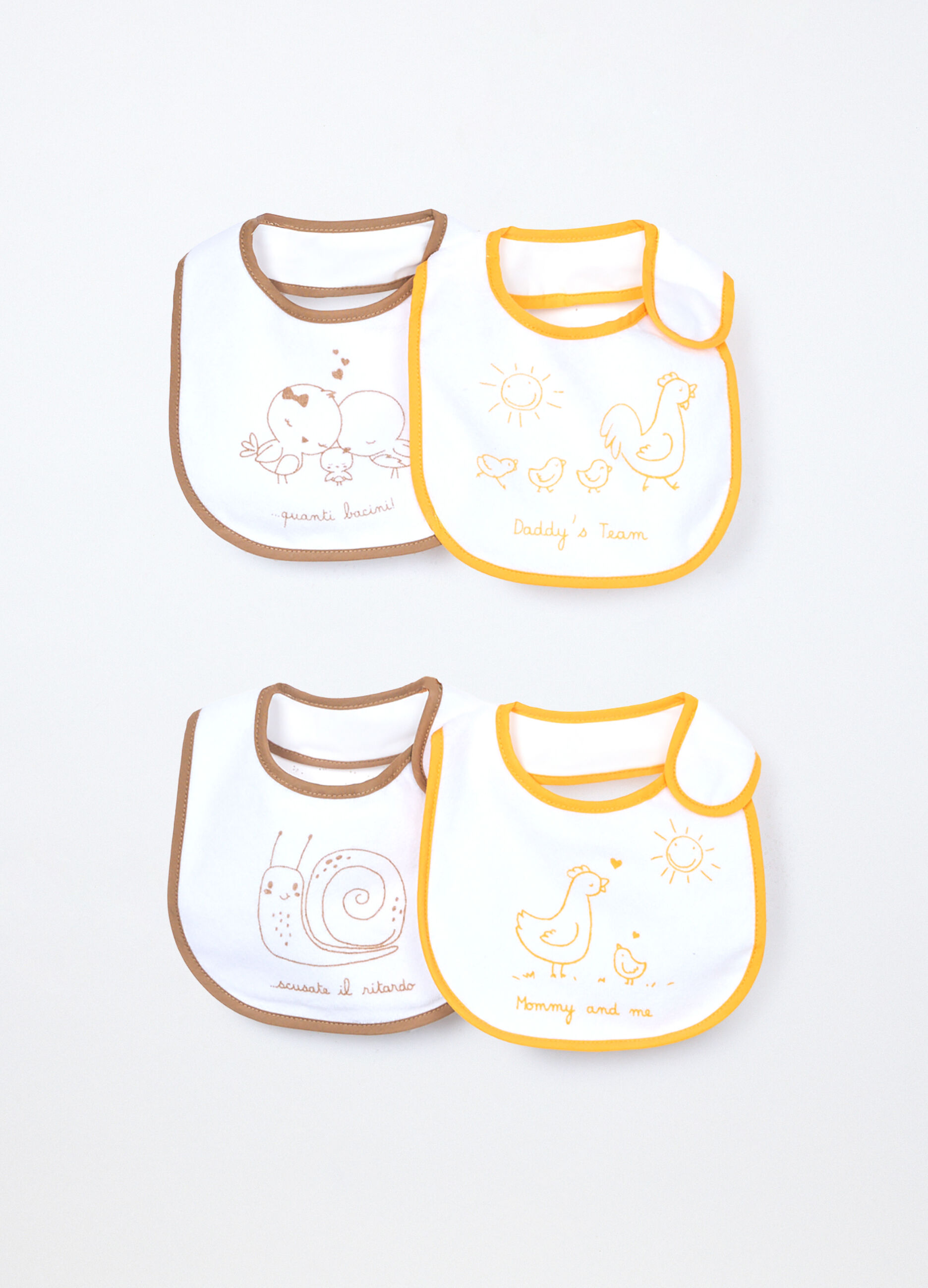 Pack 4 bavaglini in spugna di misto cotone_0