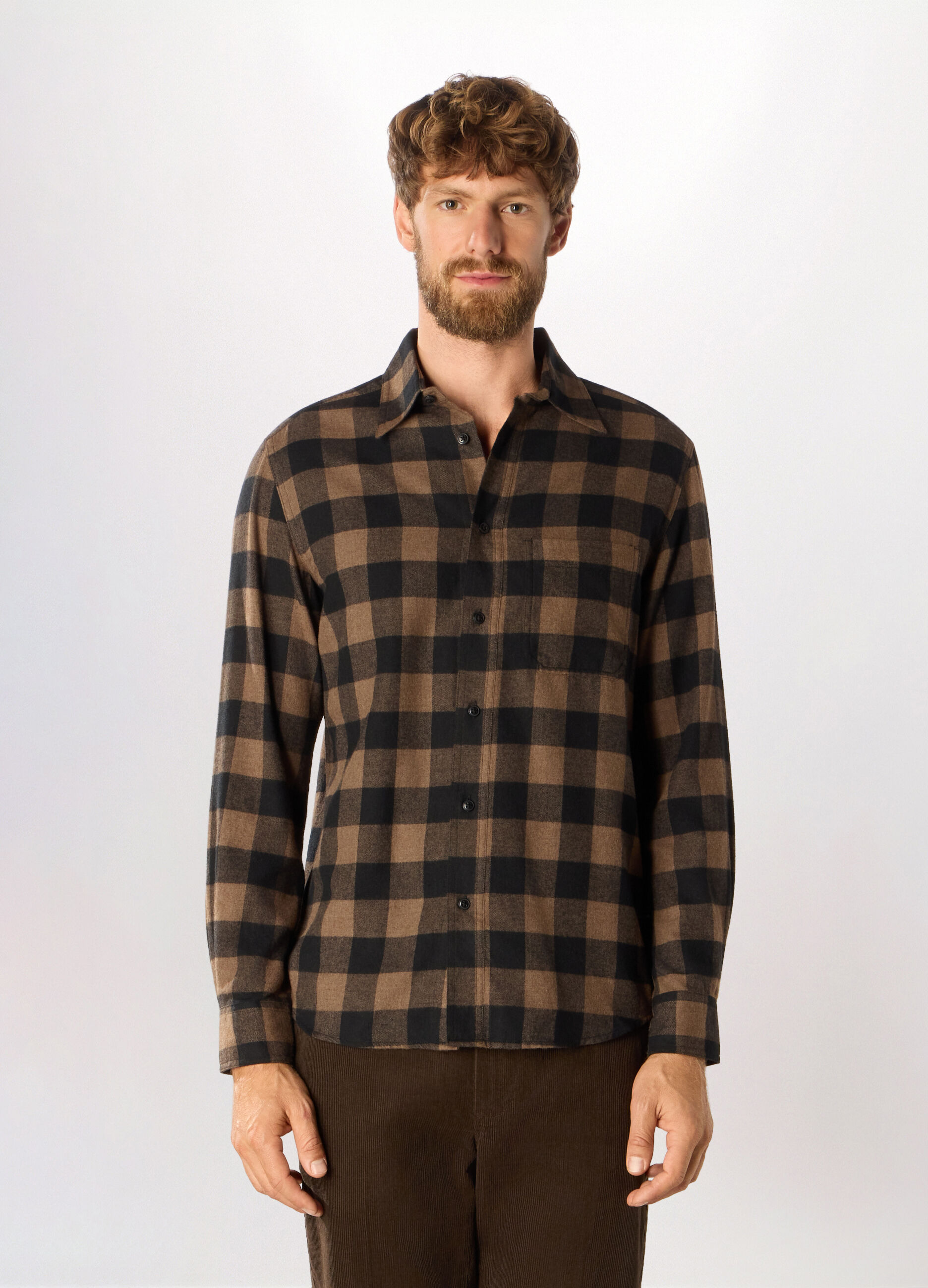 Camicia slim fit a quadri uomo_0