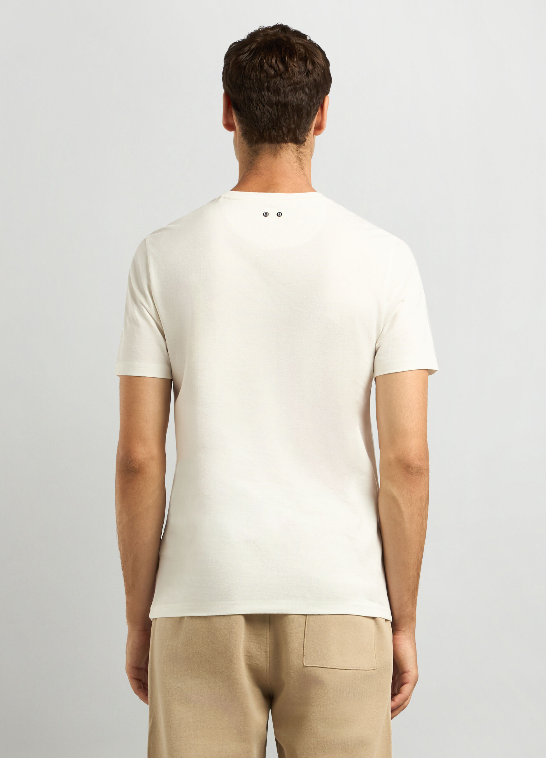 T-shirt girocollo in piquet di cotone uomo_1