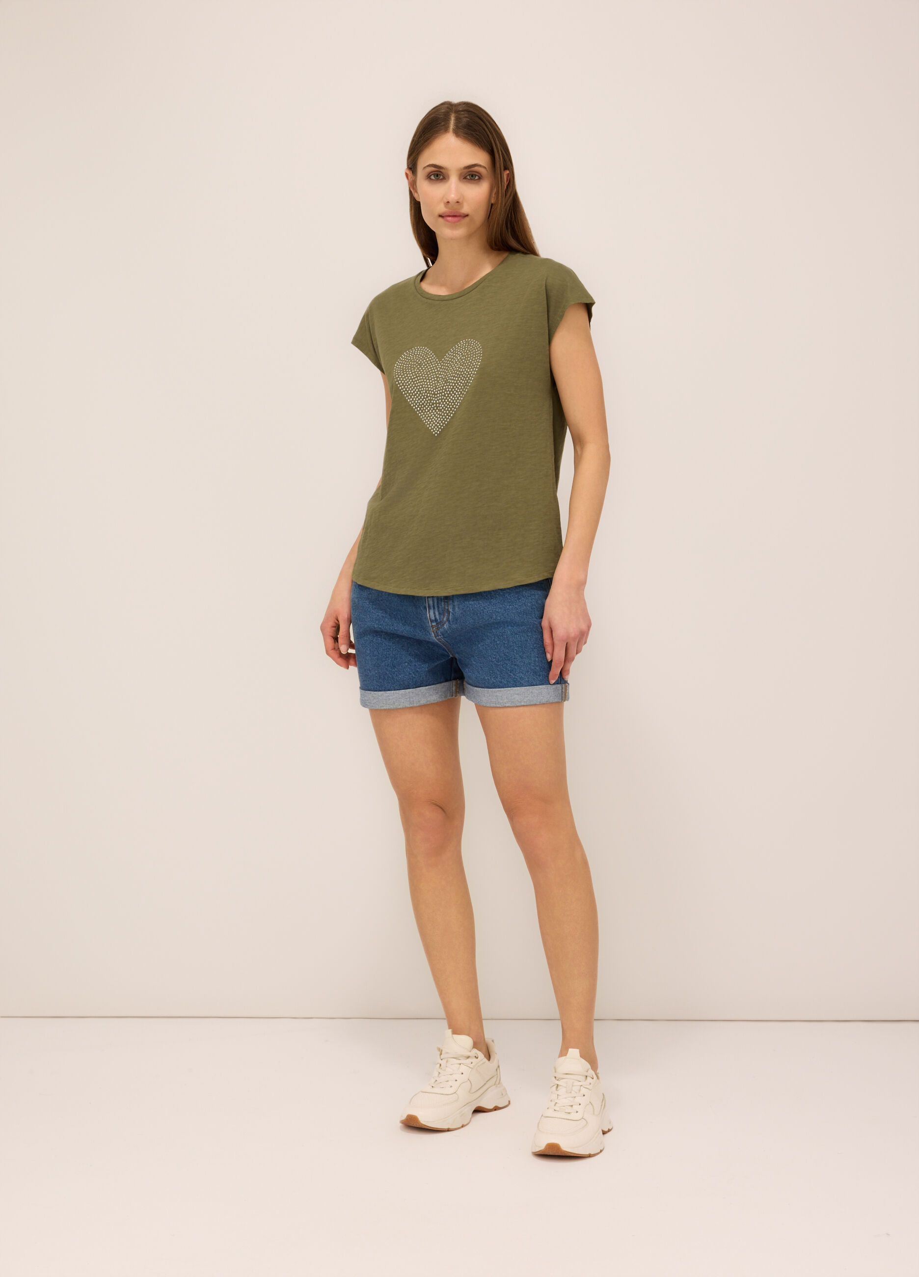 Shorts in denim di puro cotone donna_0